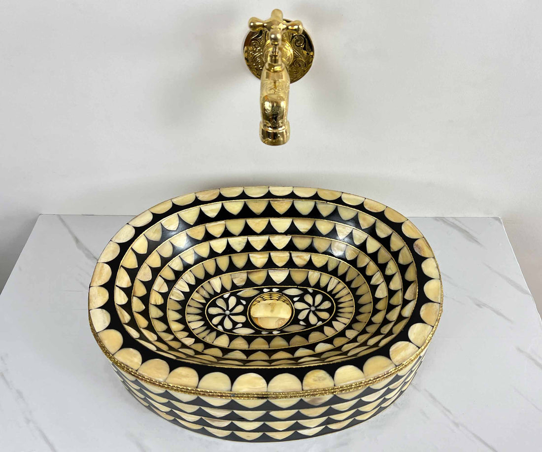 Brass Sink with Black Resin