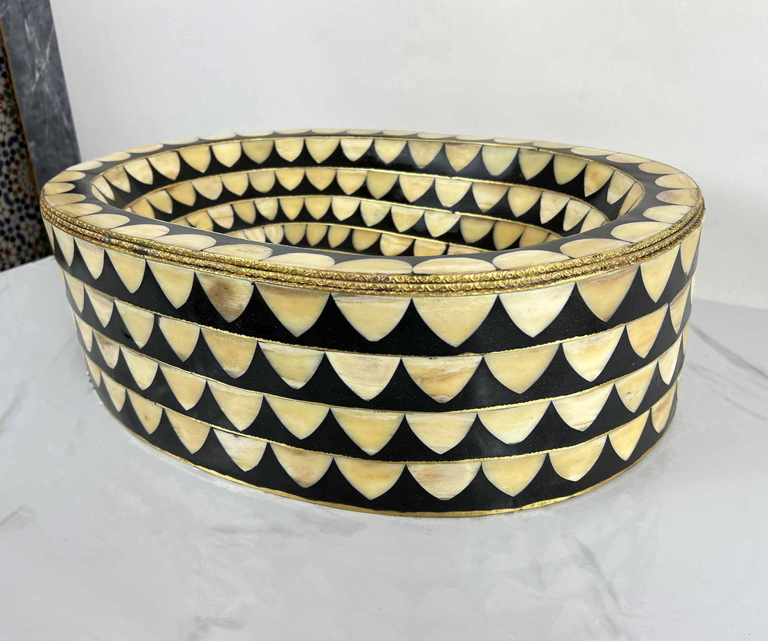 Sink with Bone and Resin Inlays