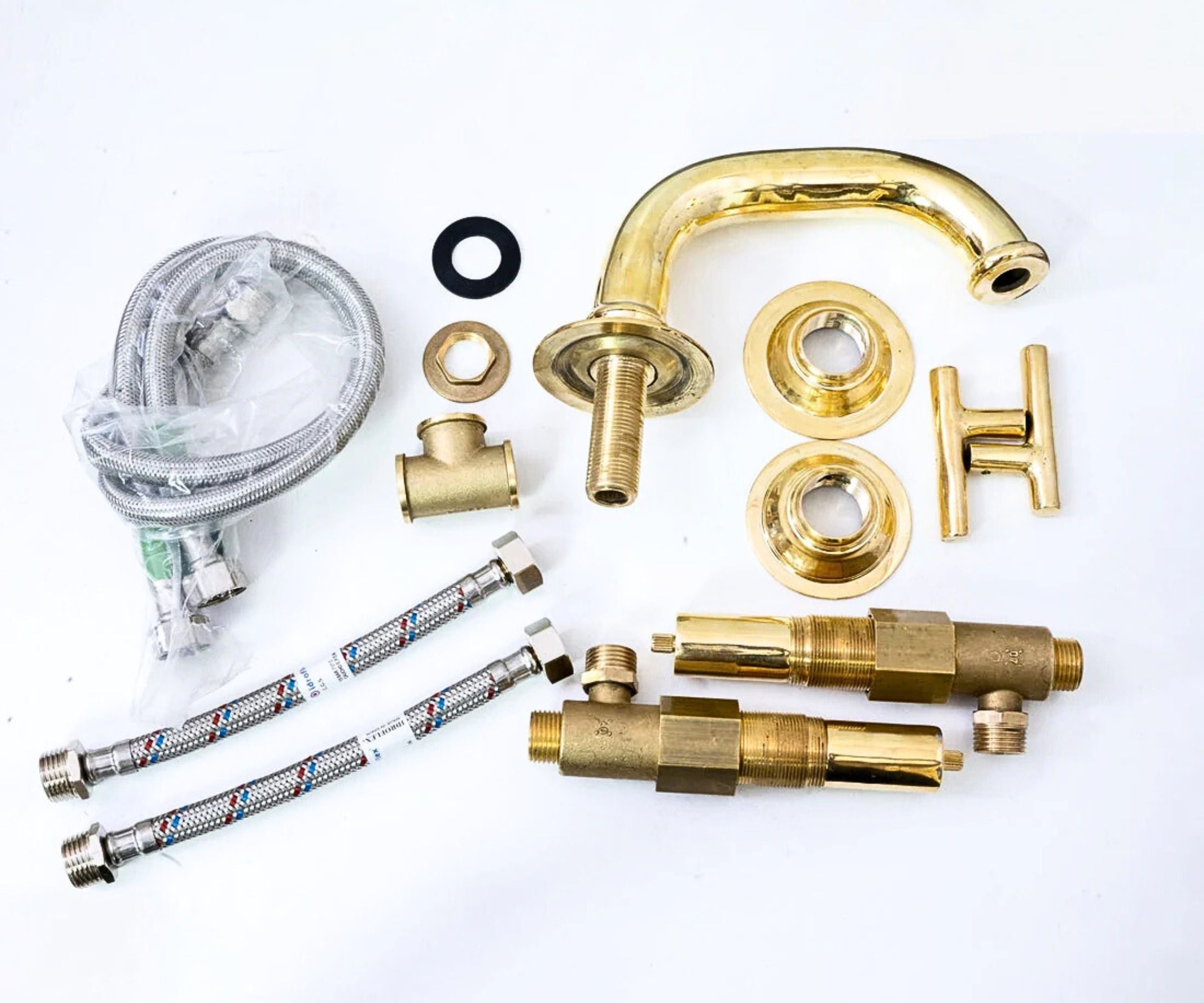 Unlacquered Solid Brass Sink Faucet – 3-Hole Installation for Classic Elegance