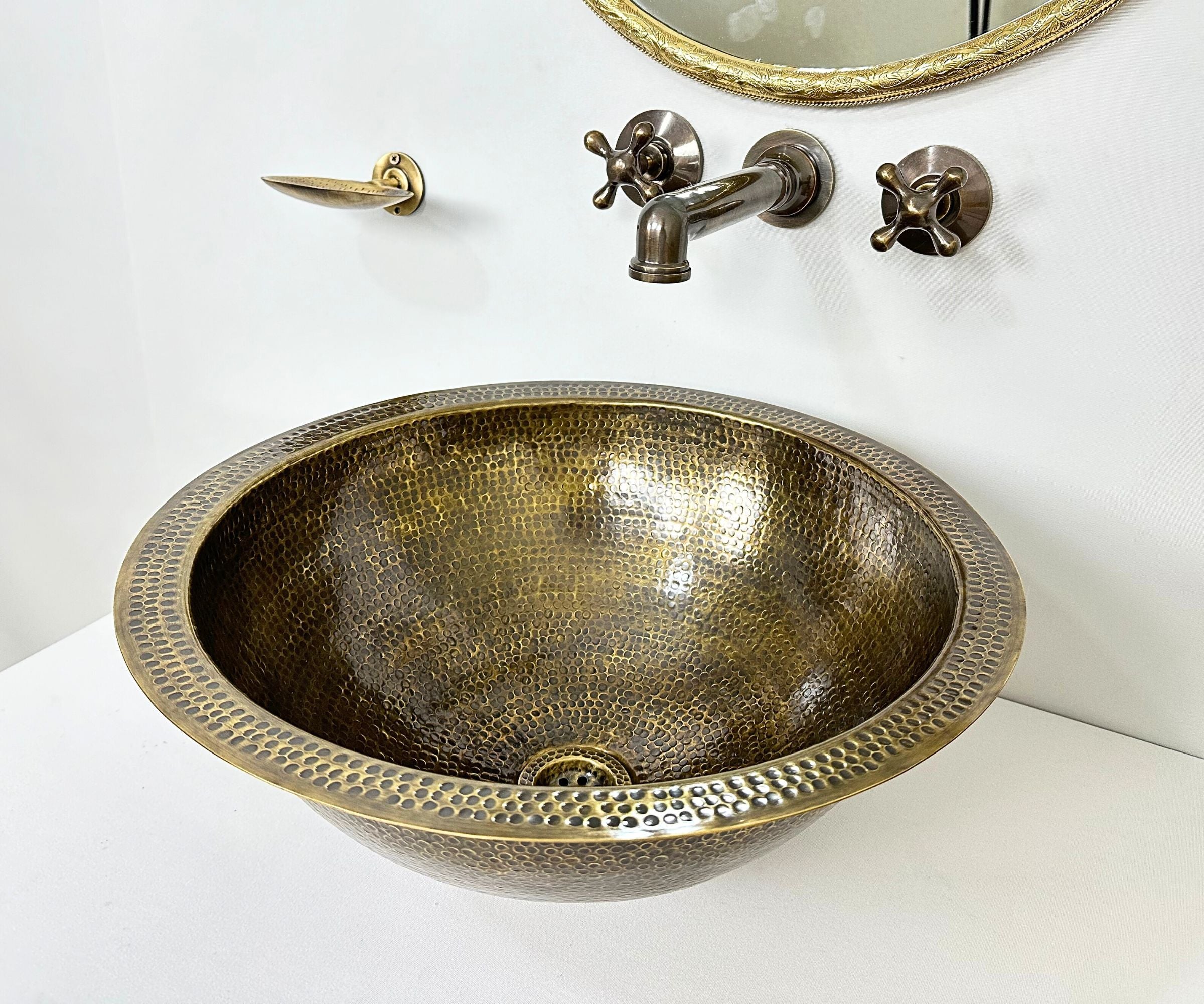 Set of Bronze Sink and Faucet
