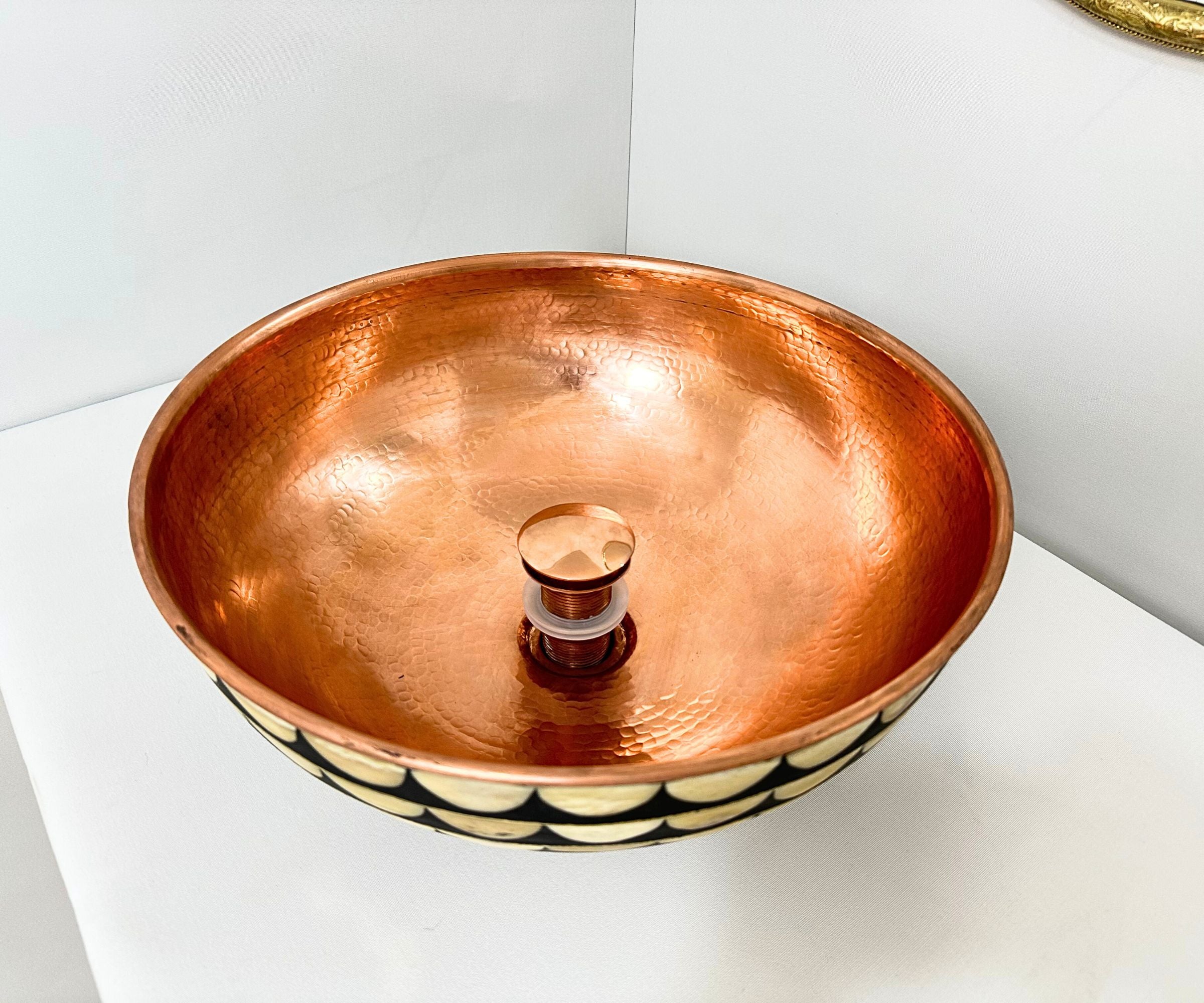 Brass Pop-up Drain with Copper Finish