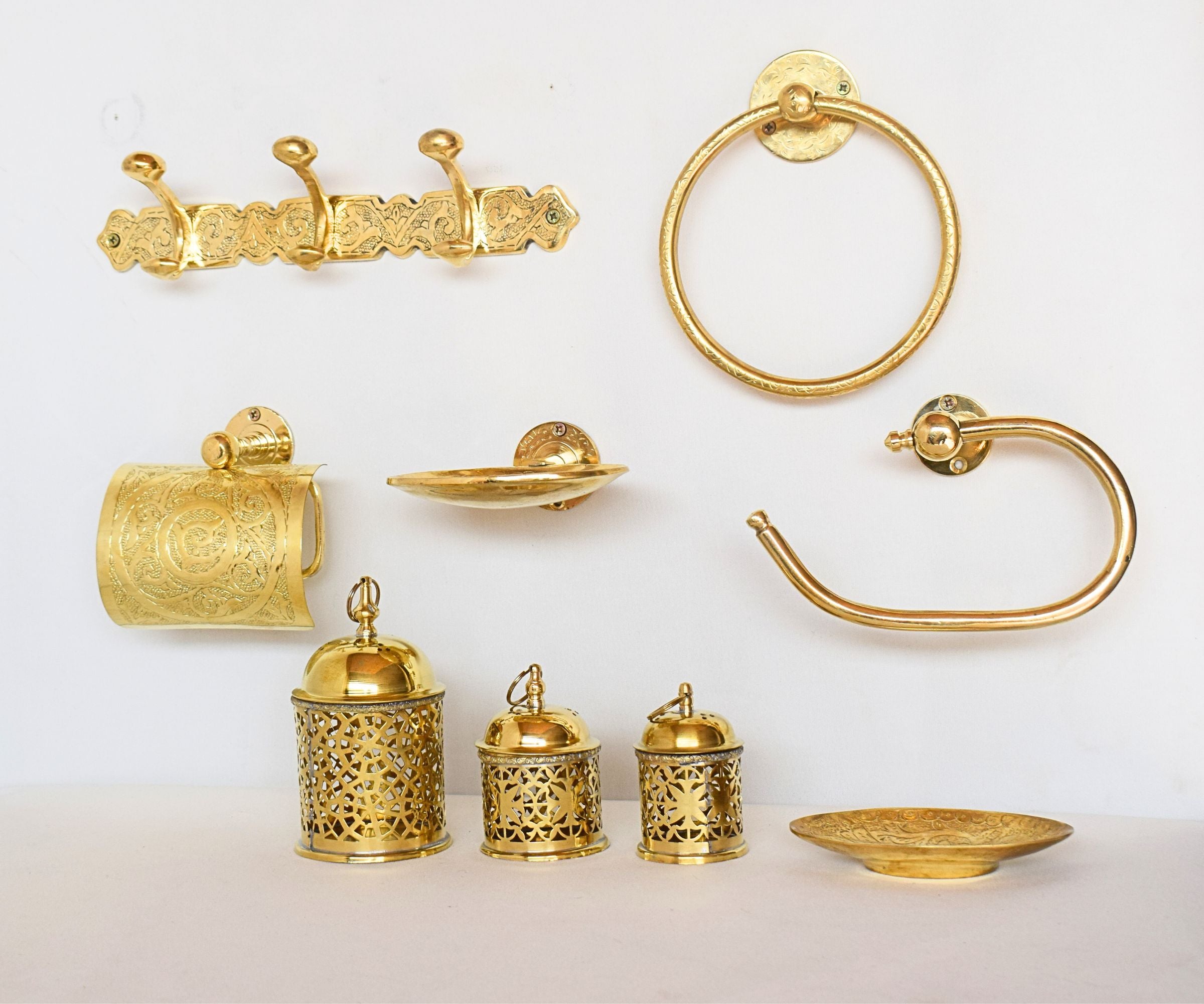 Handmade Brass Accessories Set