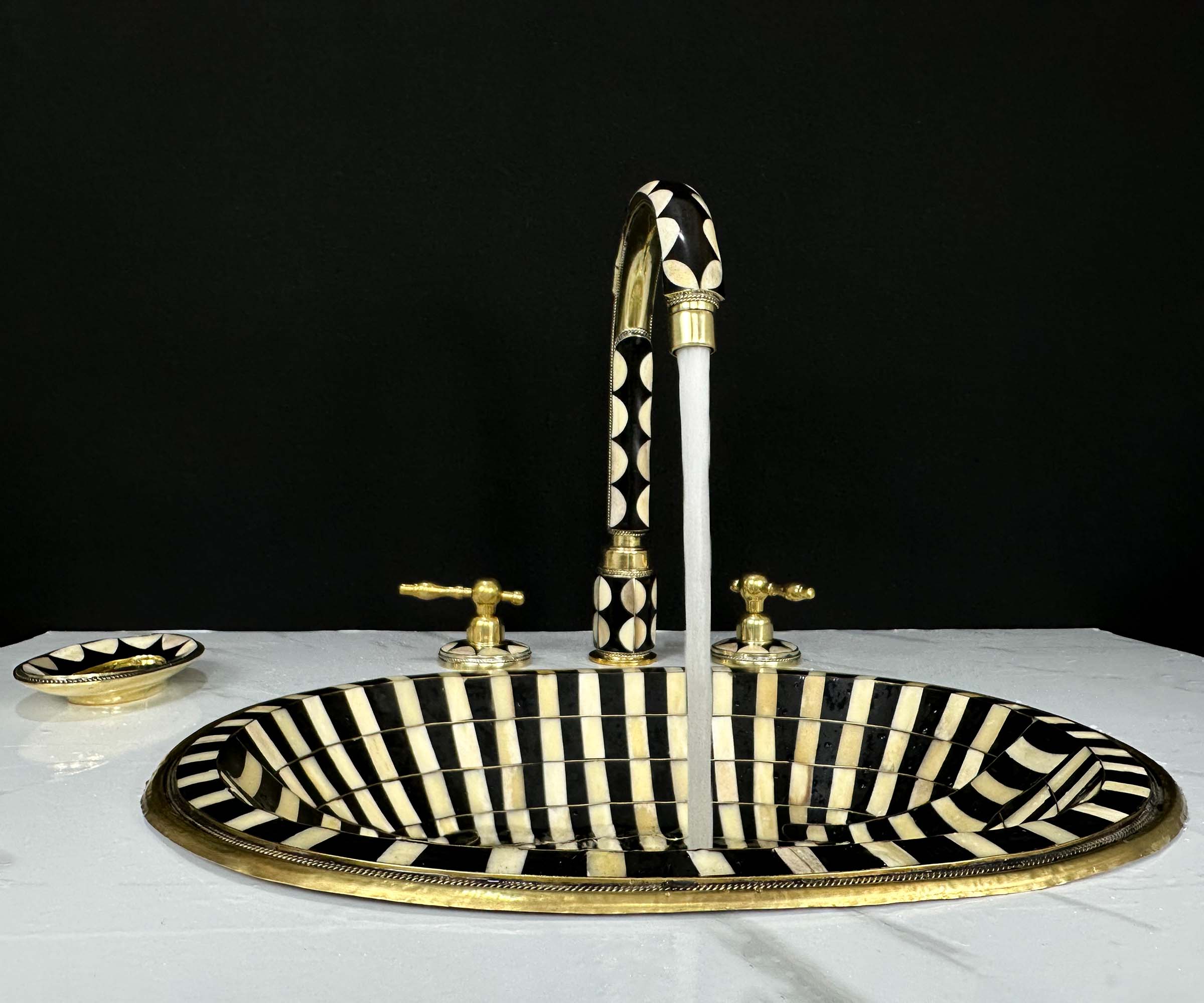 Moroccan Brass & Resin Faucet Sink