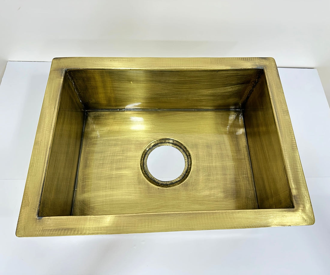 Custom Brass Kitchen Sink with Bronze Finish