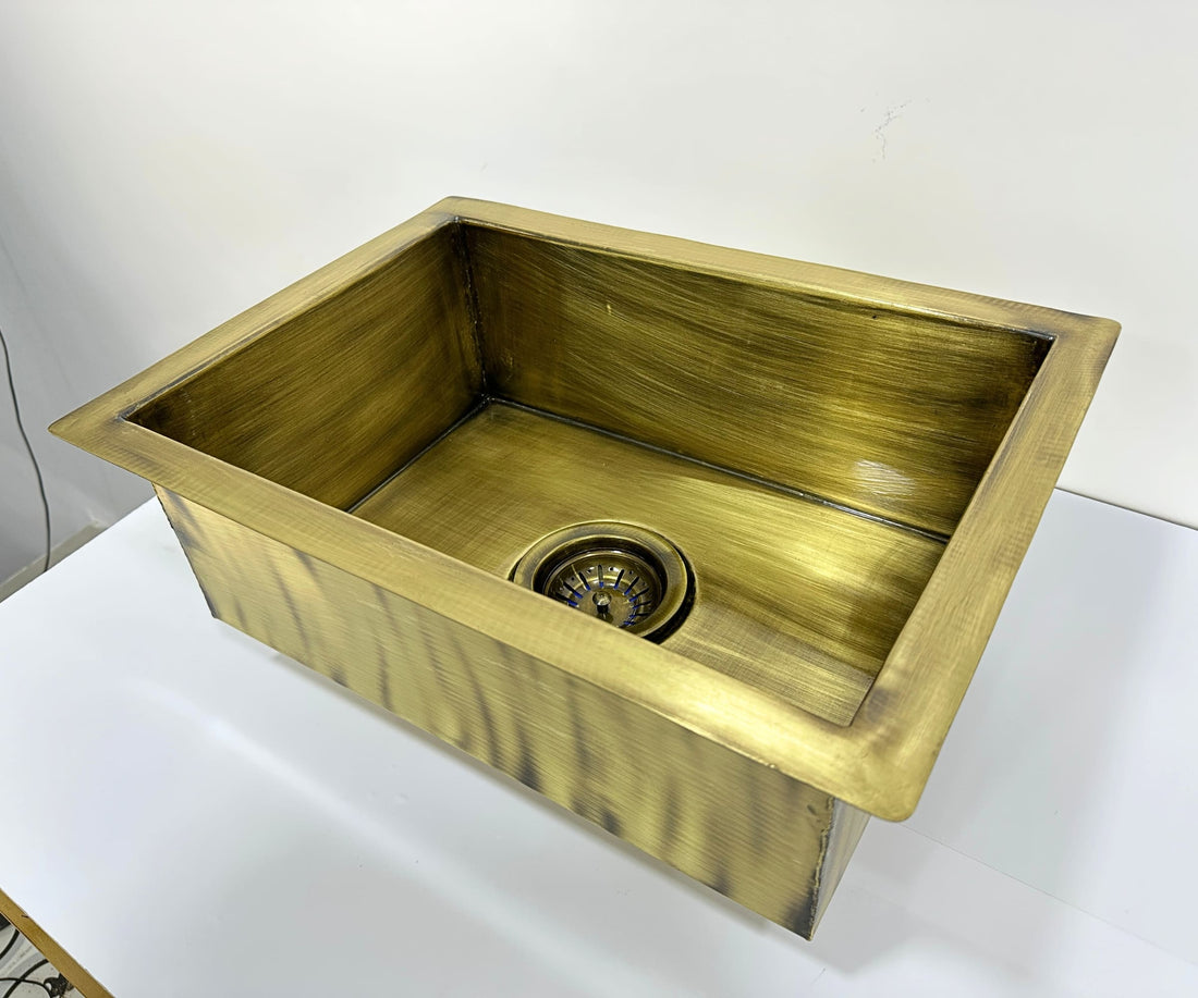 Custom Brass Kitchen Sink with Bronze Finish