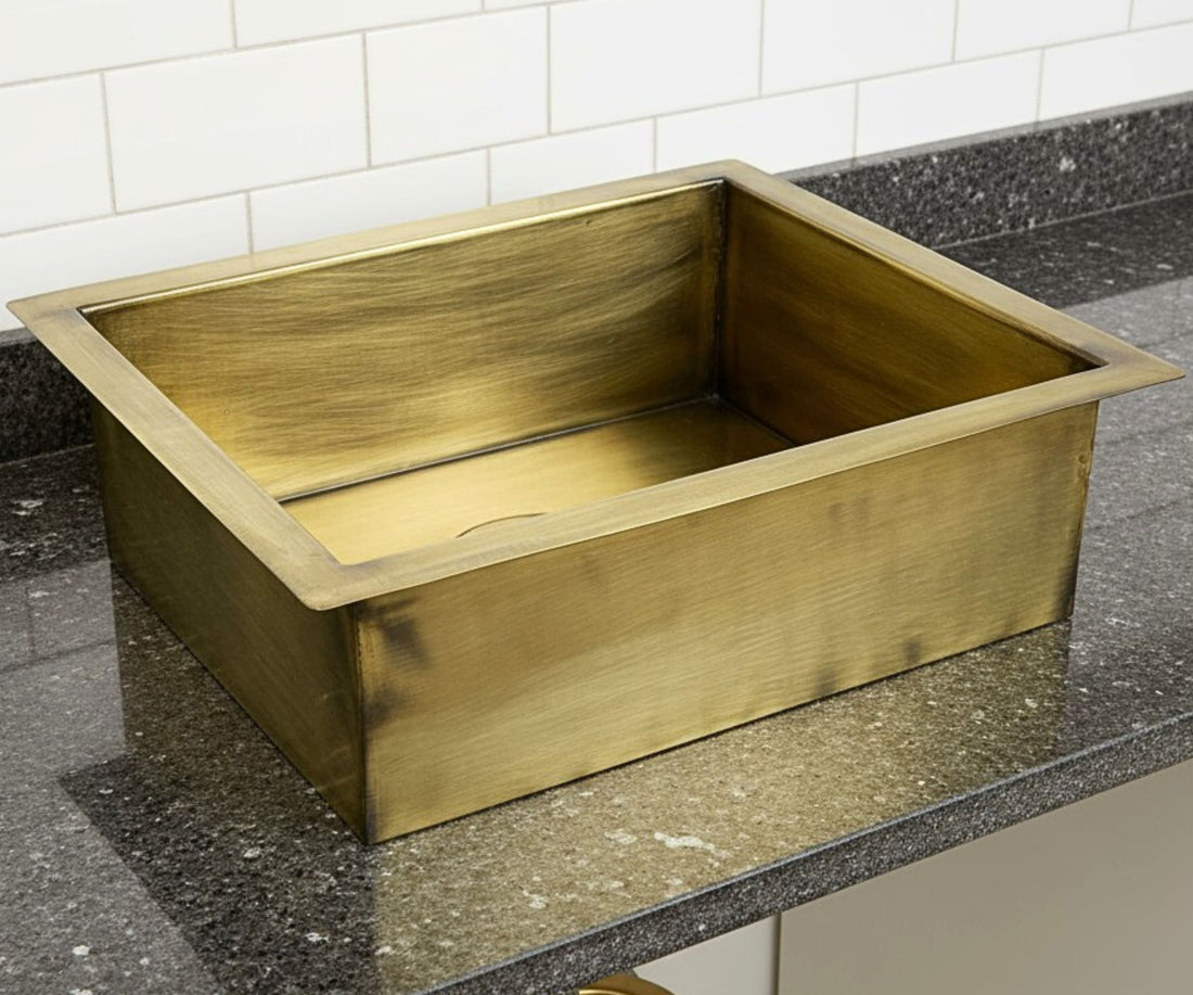 Custom Brass Kitchen Sink with Bronze Finish