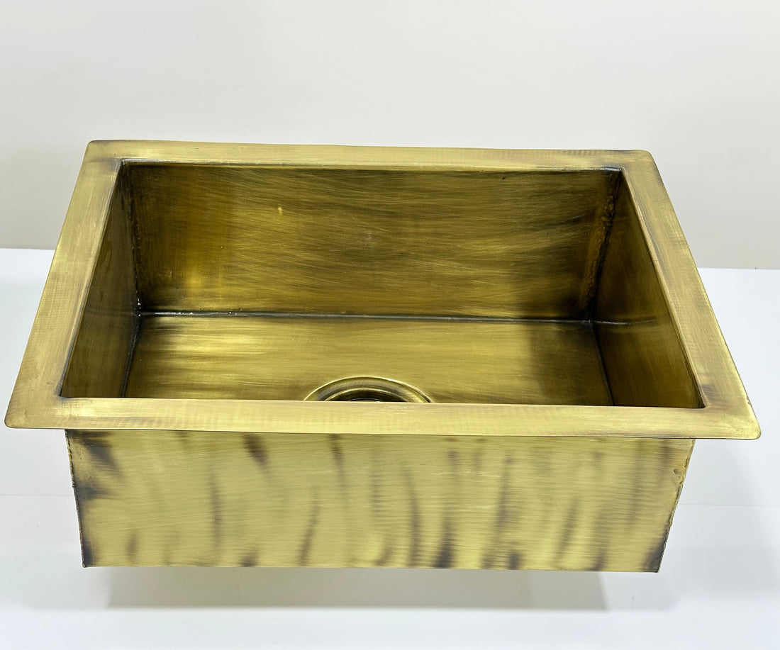 Custom Brass Kitchen Sink with Bronze Finish