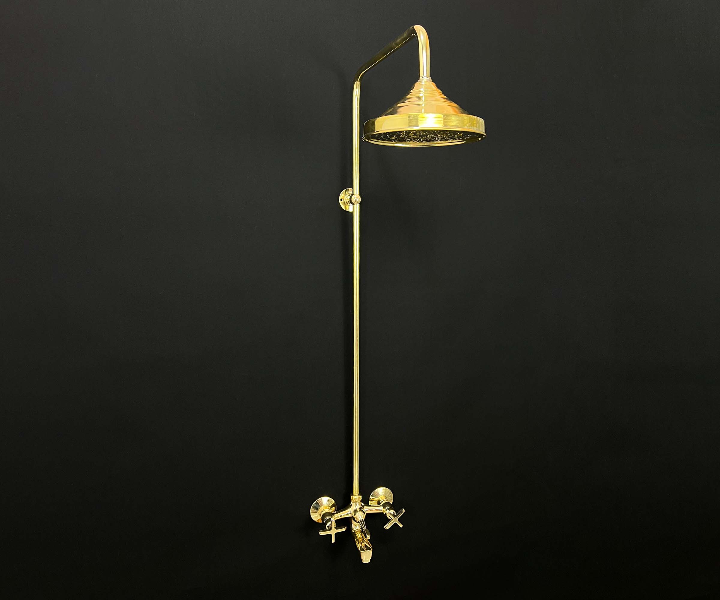 LuxeBrass Handheld Brass Showerhead with 60-inch Hose – Flexible and Durable Brass Shower System