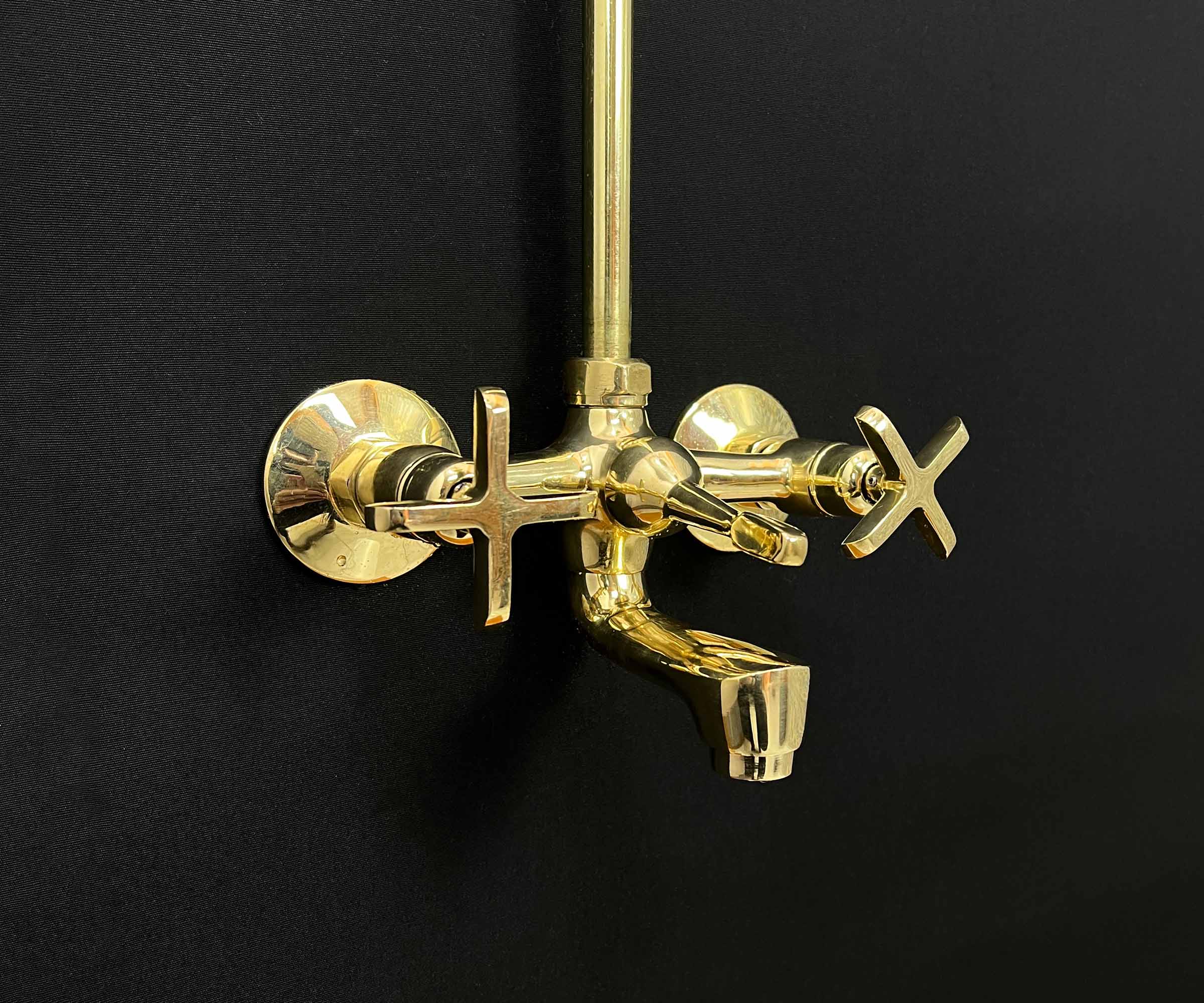 Secure Packaging of LuxeBrass Handmade Unlacquered Brass Shower with Bathtub Filler for Safe Delivery