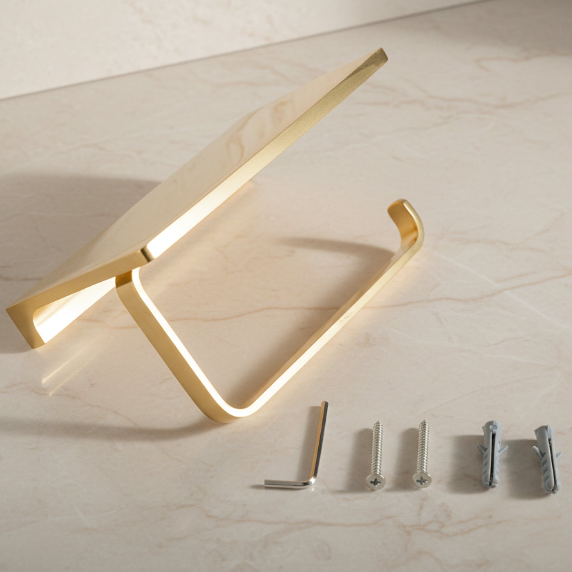 Solid Brass Toilet Paper Holder with Shelf – Wall Mounted Bathroom Organizer & Phone Shelf