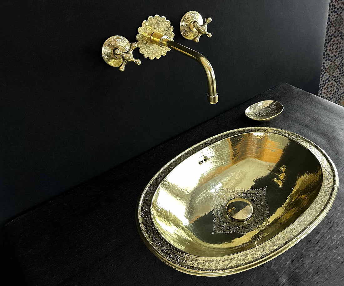 Brass Wall Faucet Finishes - Polished Brass, Brushed Nickel, Oil Rubbed