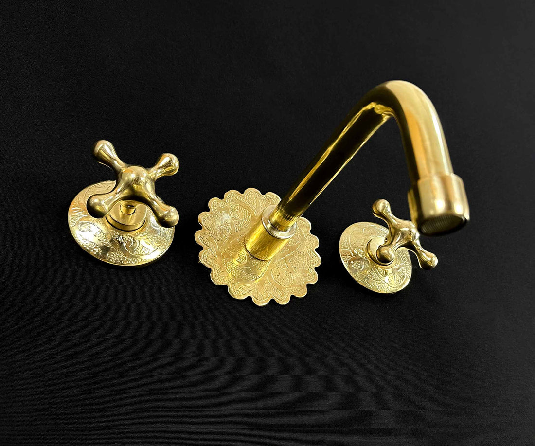 Brass Wall Faucet Developing Beautiful Patina Over Time