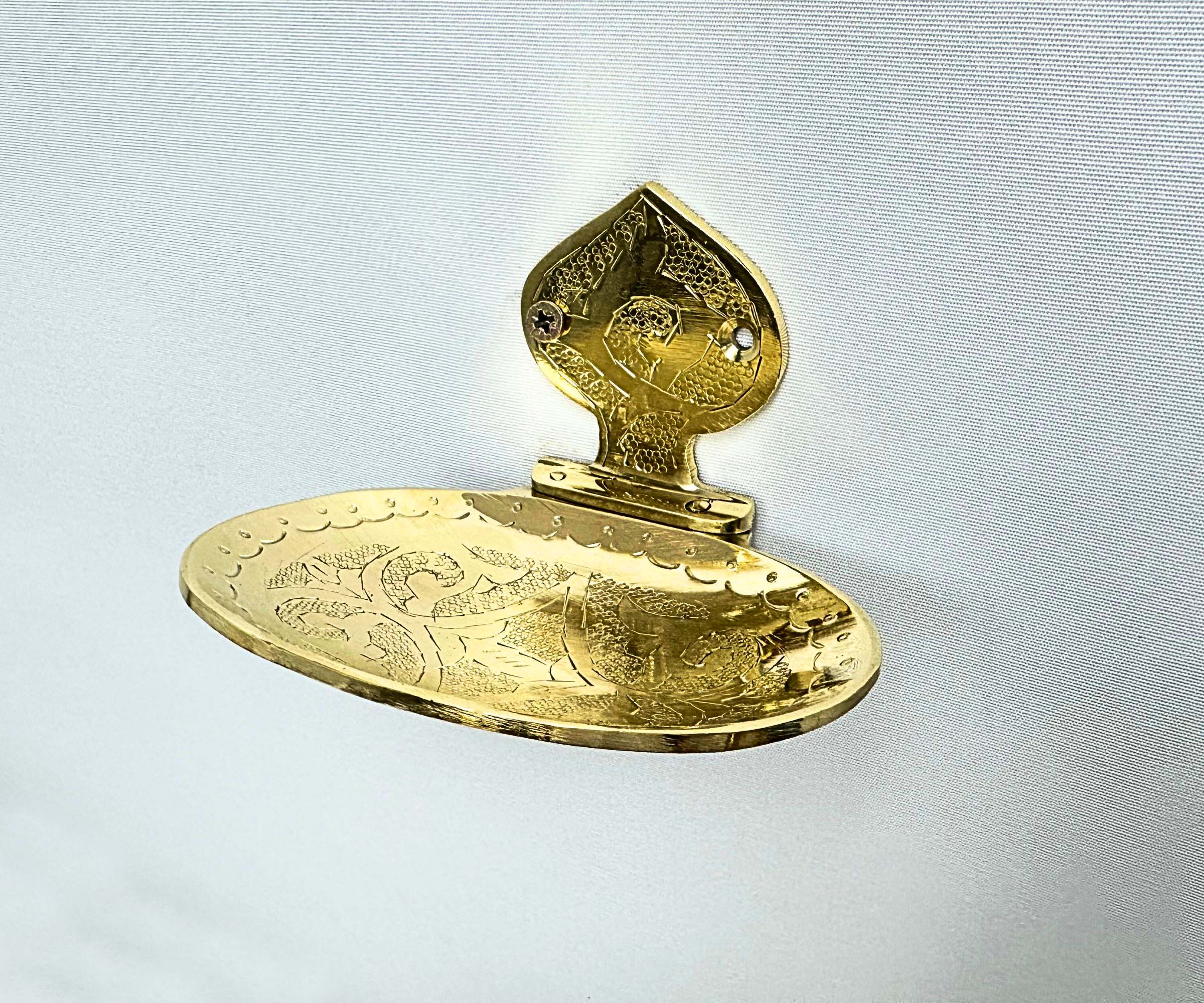 Engraved Brass Wall Soap Dish