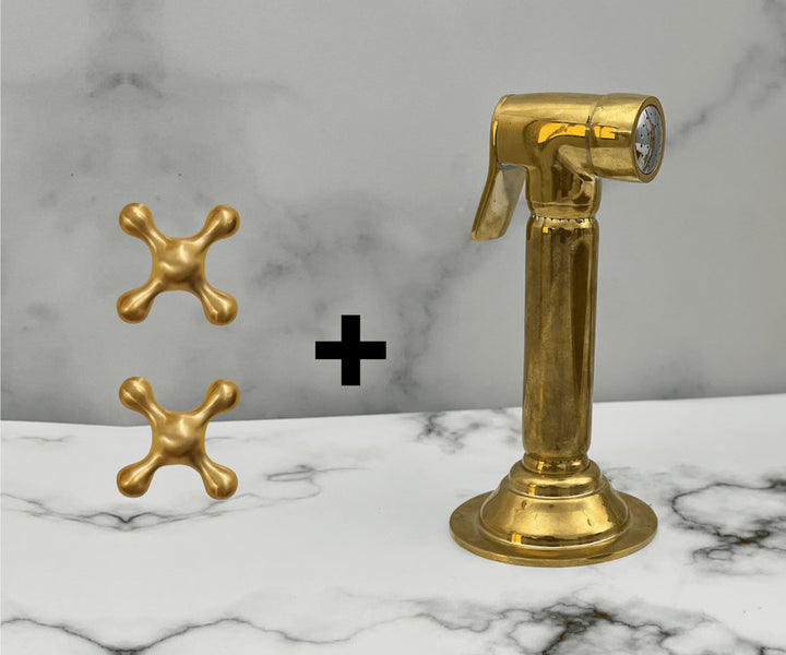 Custom order for Andy (Brass side sprayer with two brass H1 Handles)