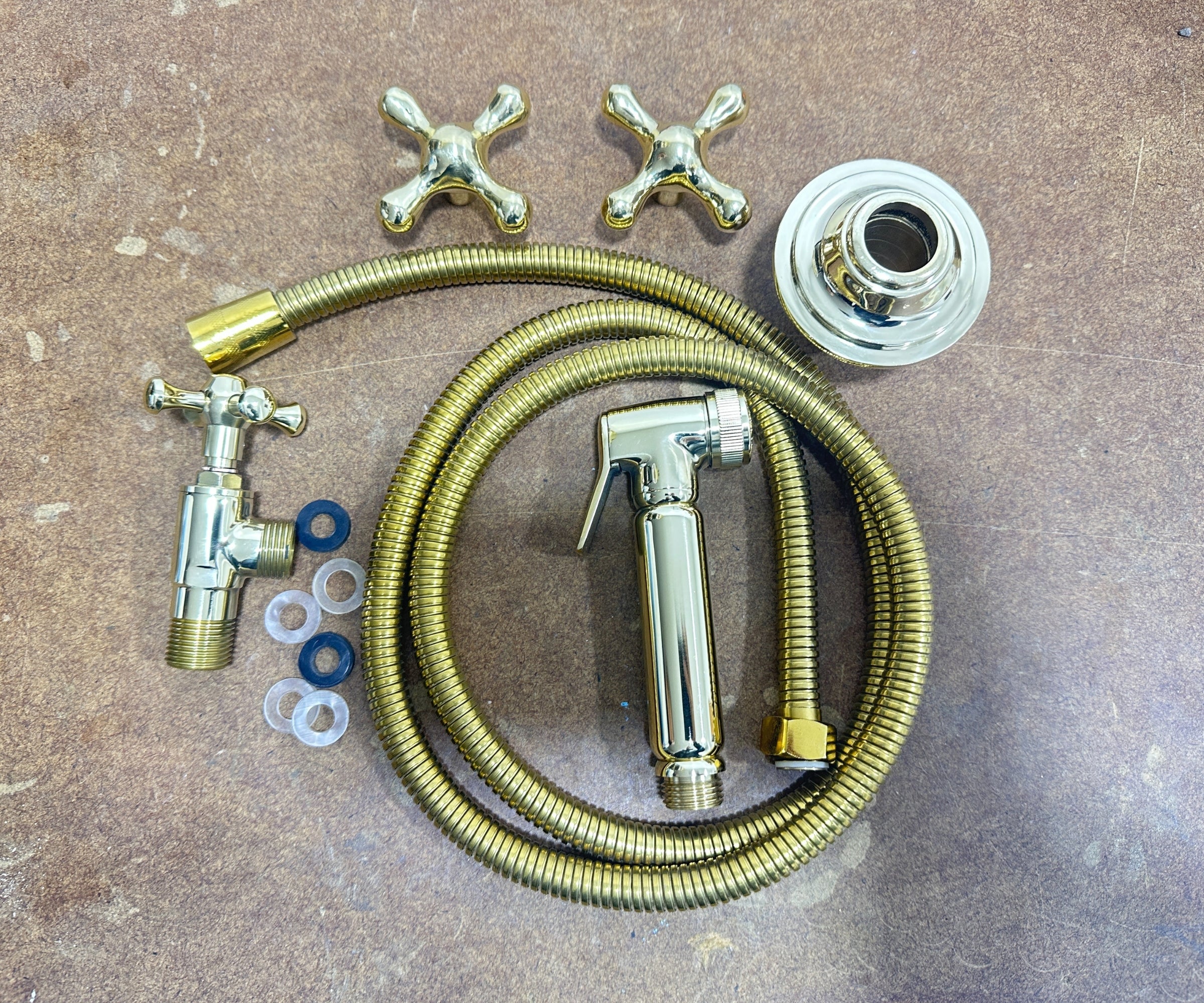 Custom order for Andy (Brass side sprayer with two brass H1 Handles)