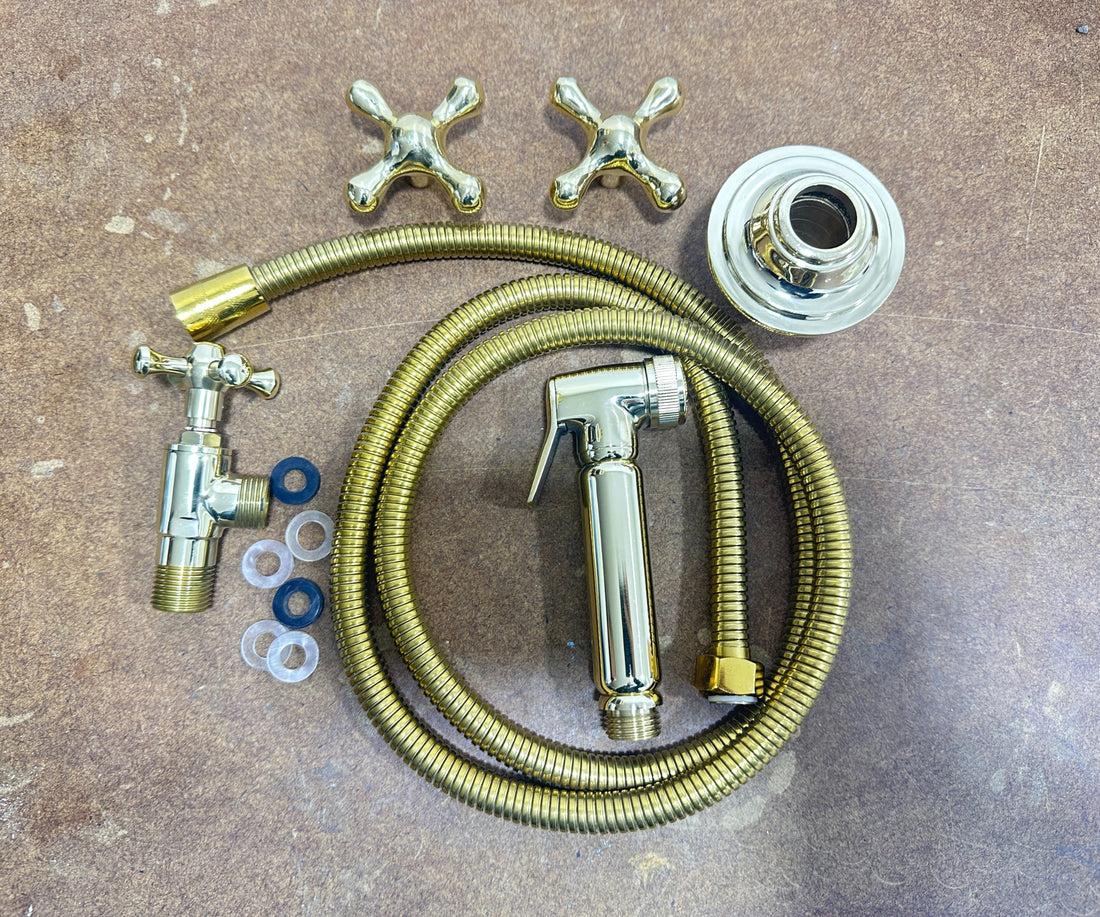 Custom order for Andy (Brass side sprayer with two brass H1 Handles)