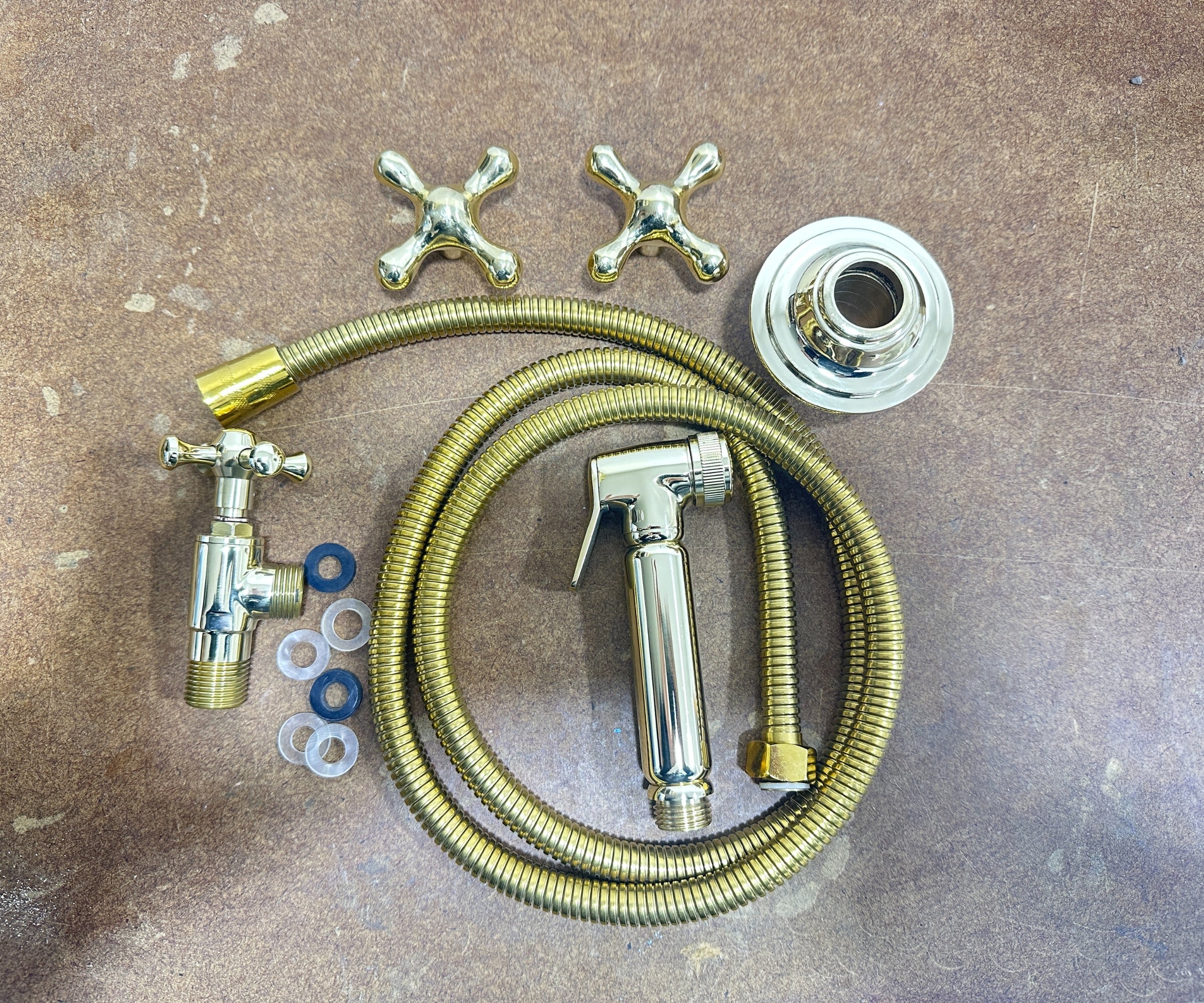 Custom order for Andy (Brass side sprayer with two brass H1 Handles)