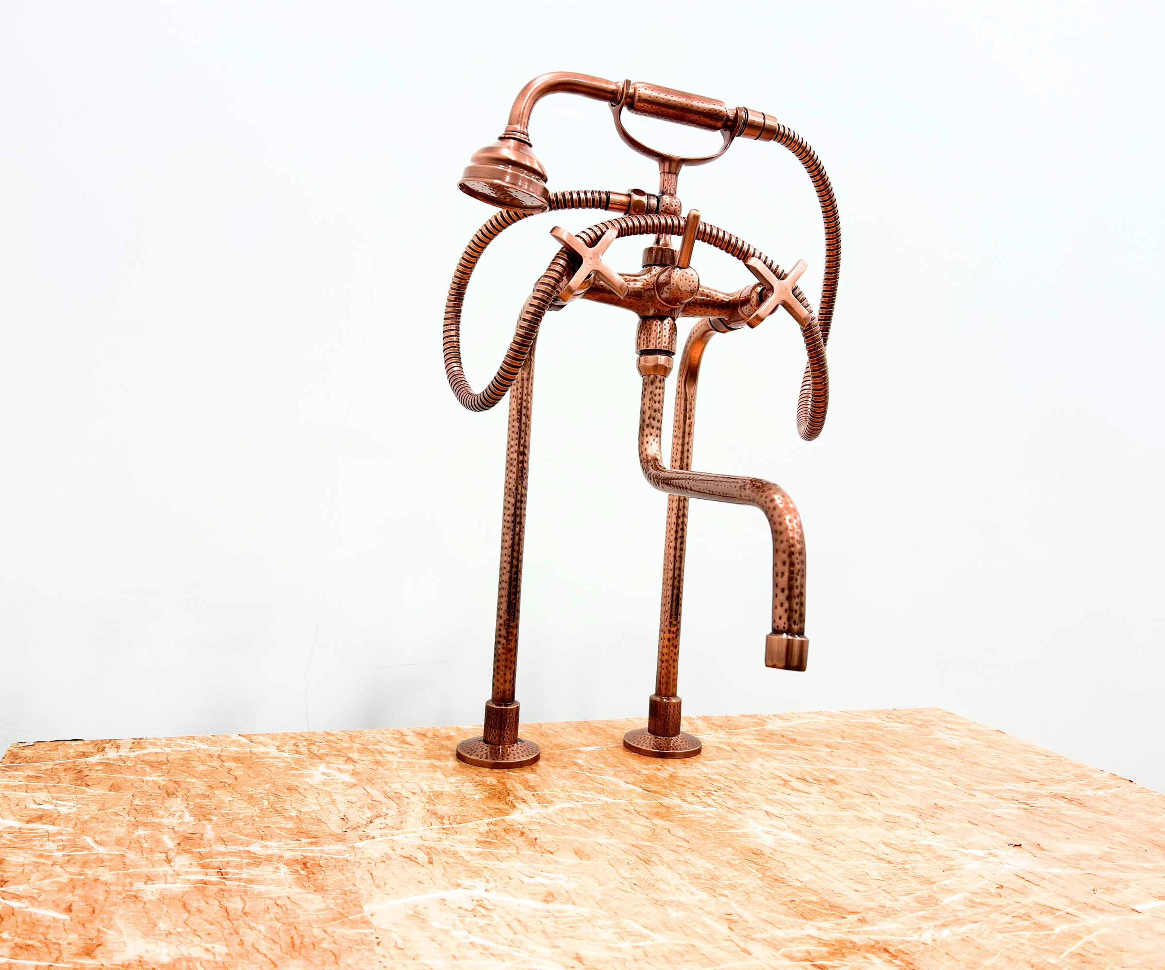 Brass Freestanding Tub Faucet securely packed with bubble wrap for protection