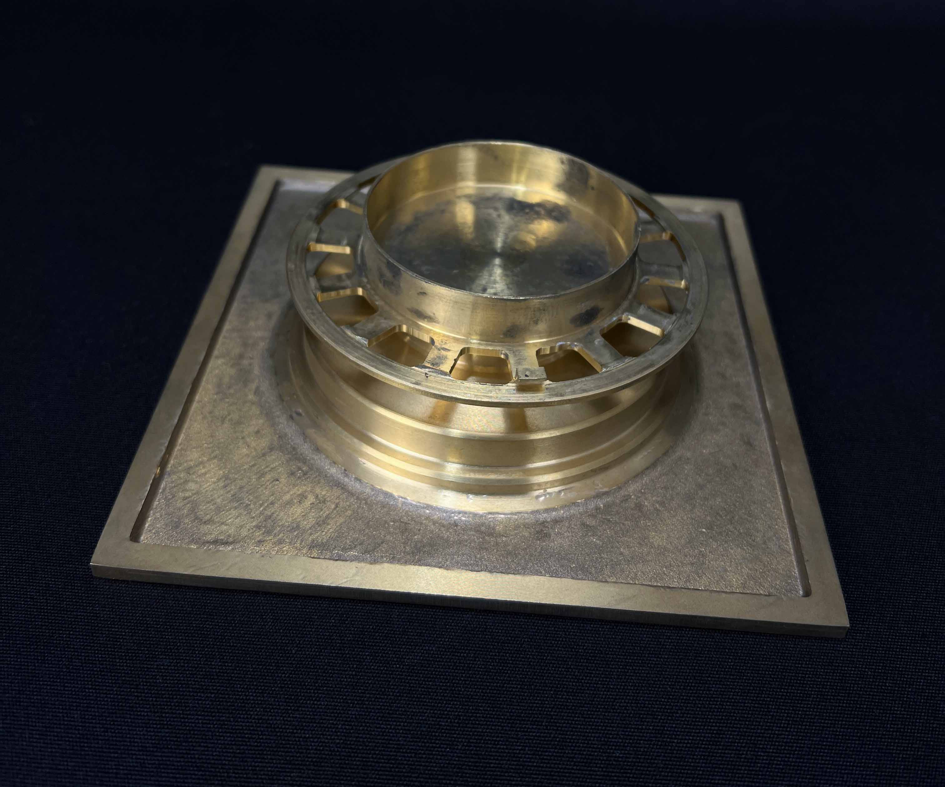 Brass, Bronze, and Silver Finish Options for Engraved Brass Floor Drain