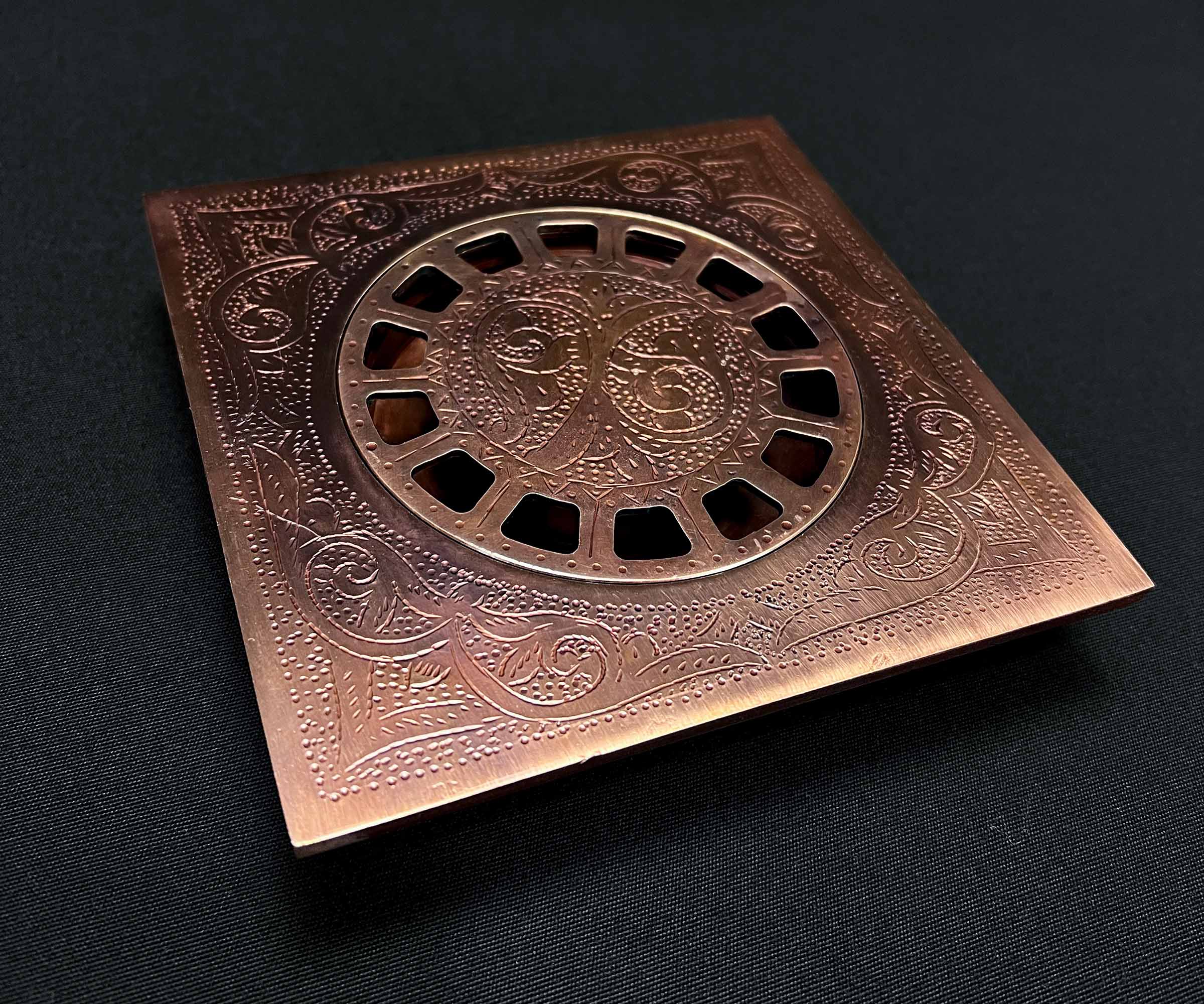 Brass Drain with Copper Finish