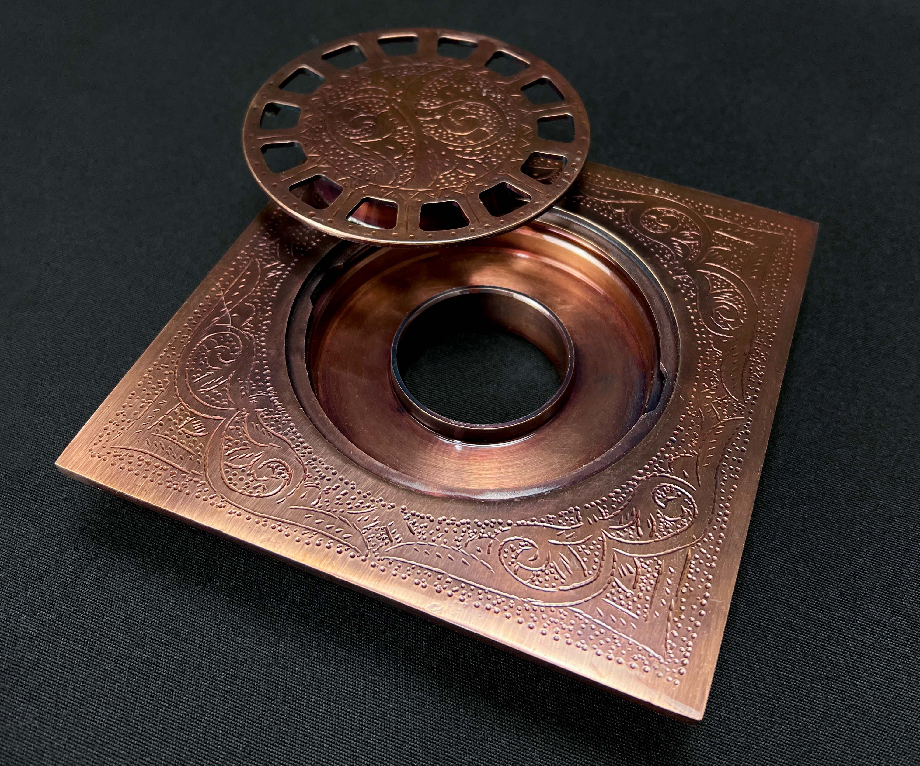 Copper Drain Cover Opened