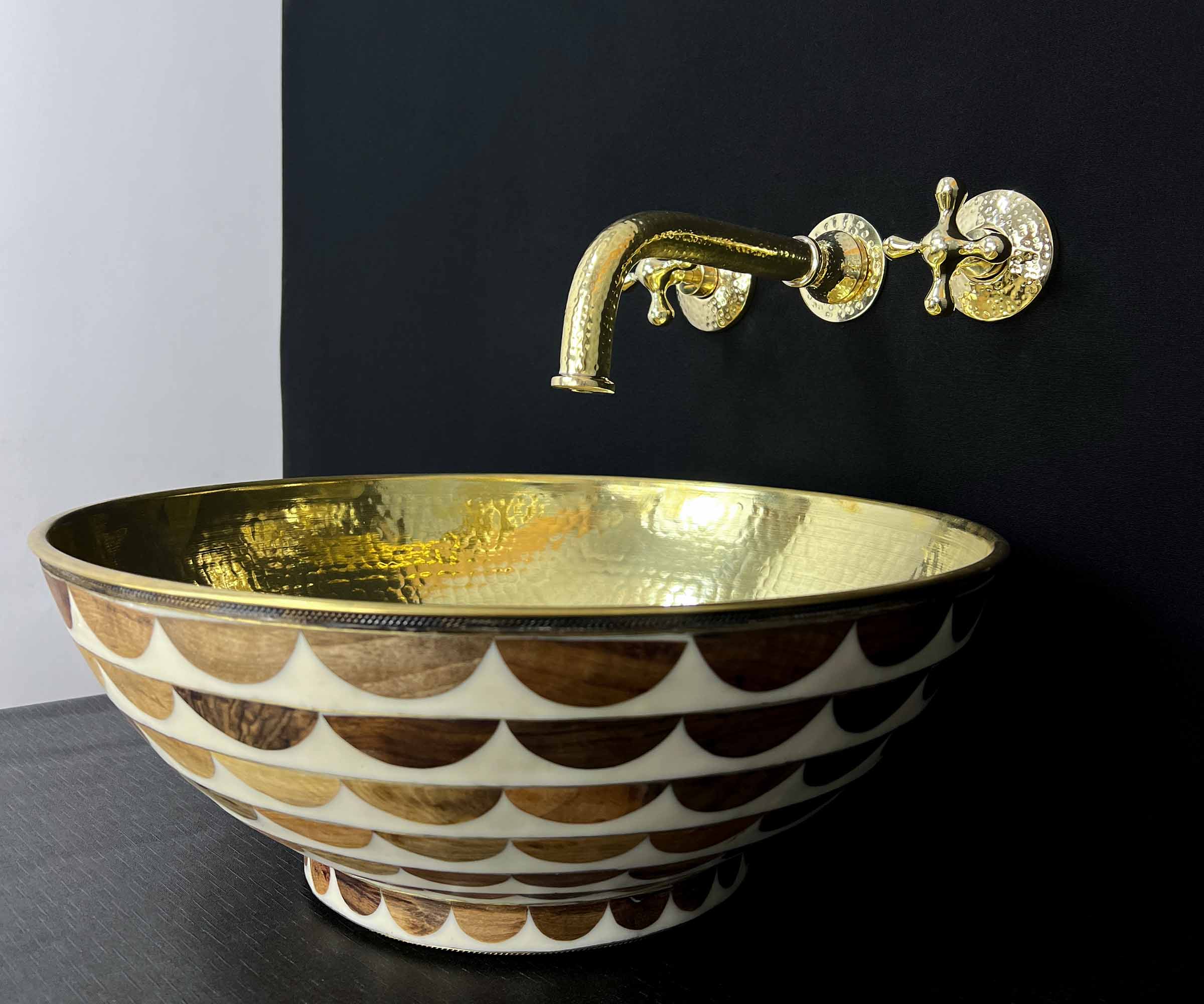 Classic brass faucet design in a traditional bathroom