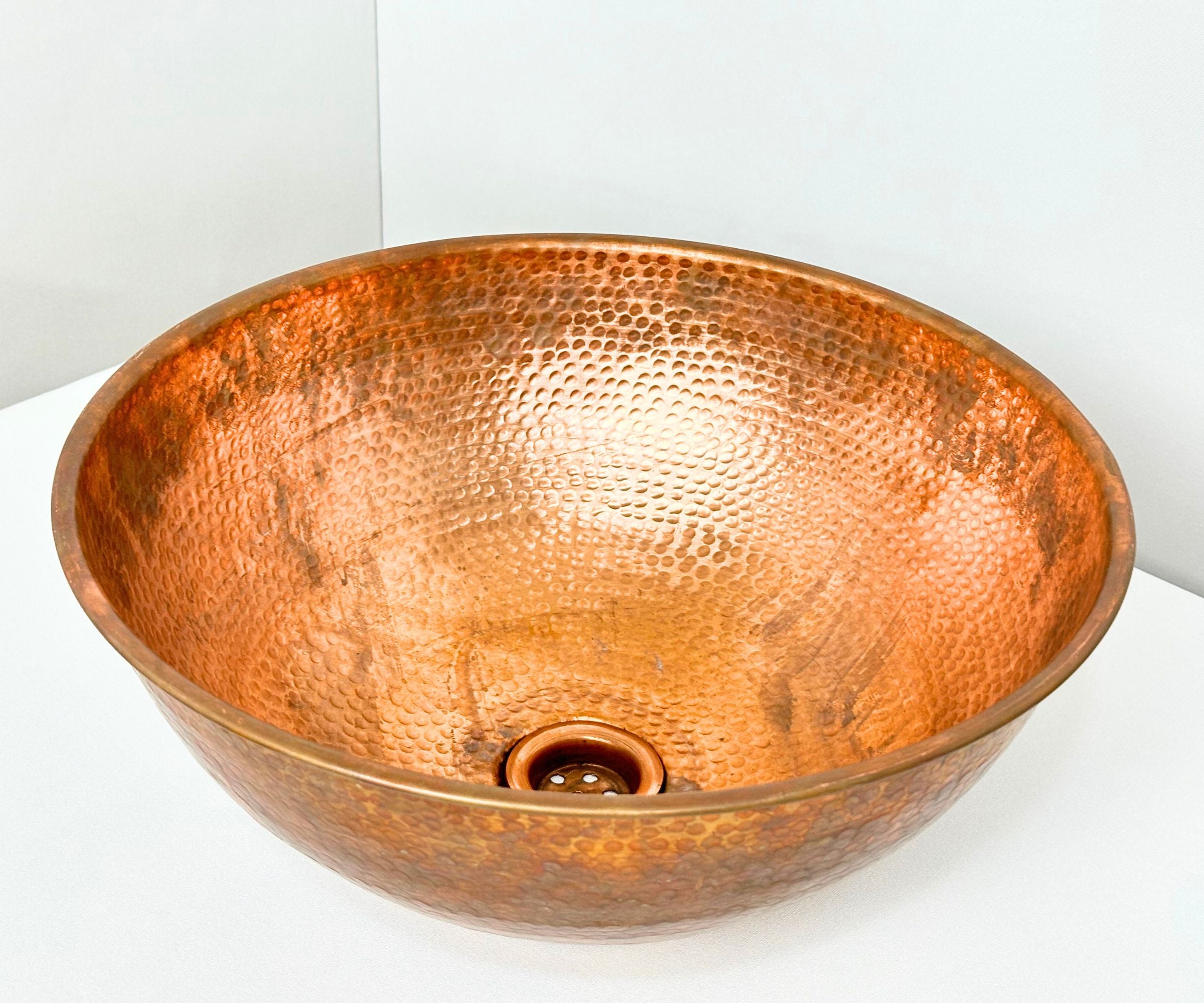 Hammered Copper Round Vessel Sink