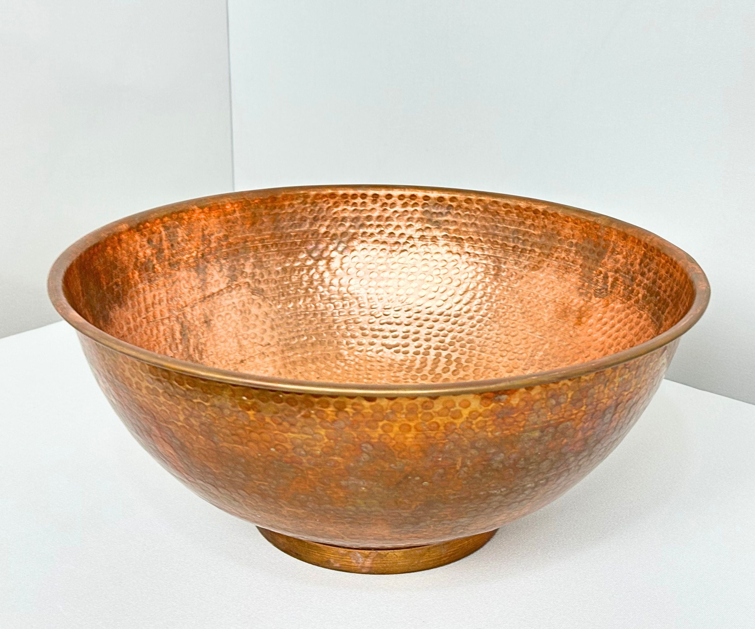 Hammered Copper Round Vessel Sink