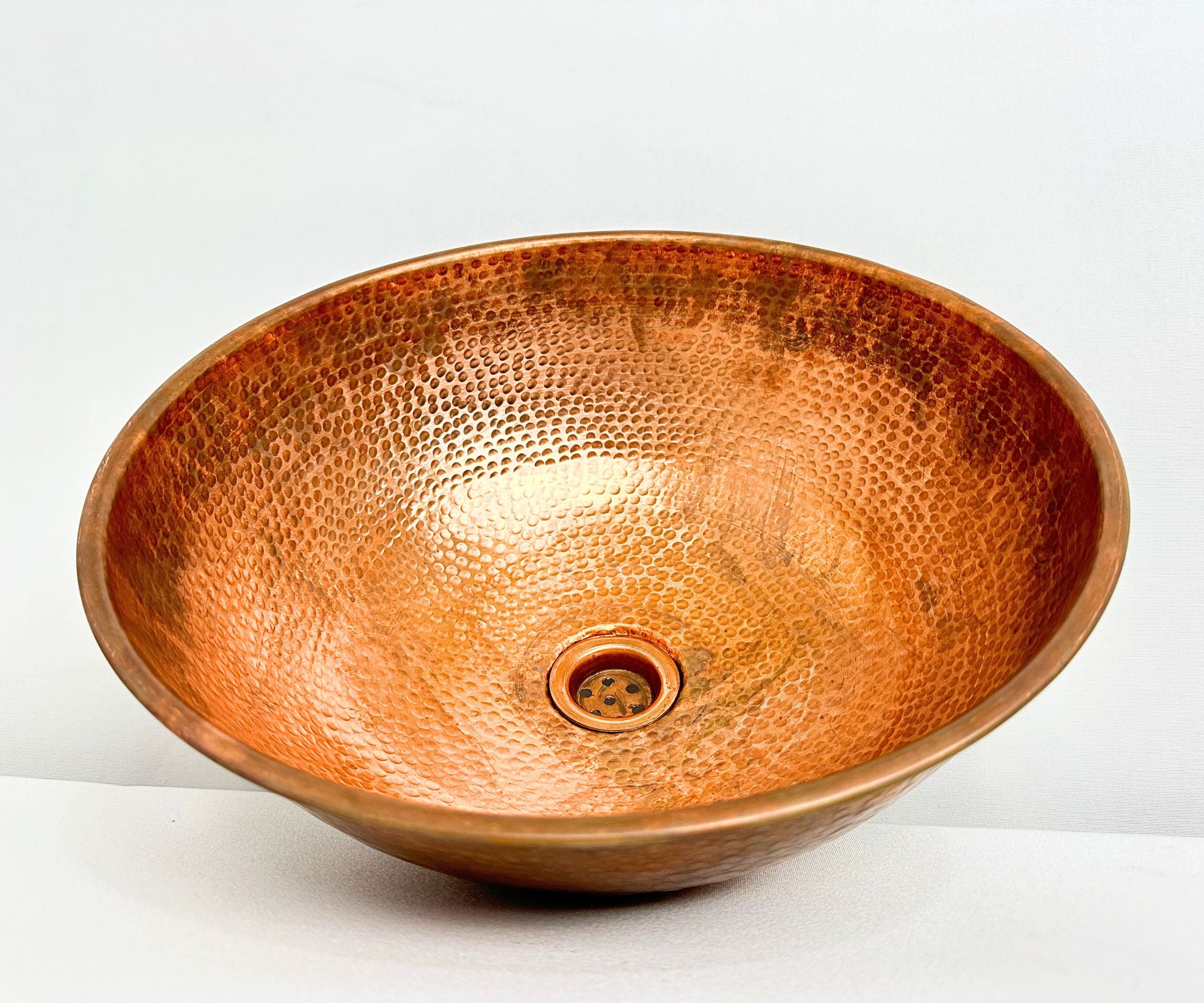 Hammered Copper Round Vessel Sink