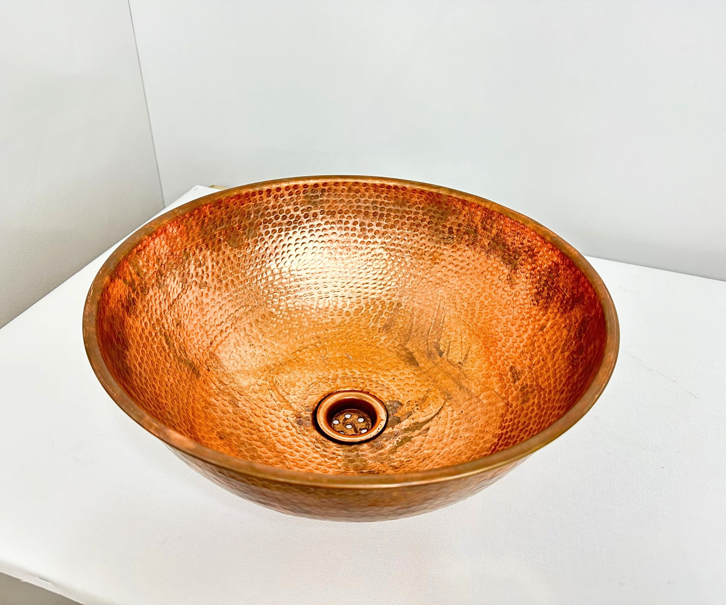 Hammered Copper Round Vessel Sink