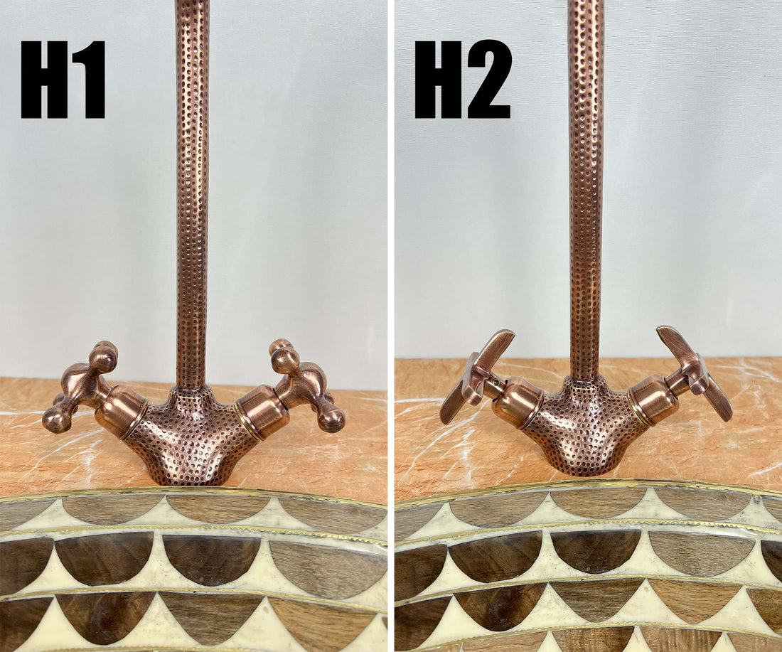 Copper Bathroom Faucet - Hammered Brass faucet with Copper Finish