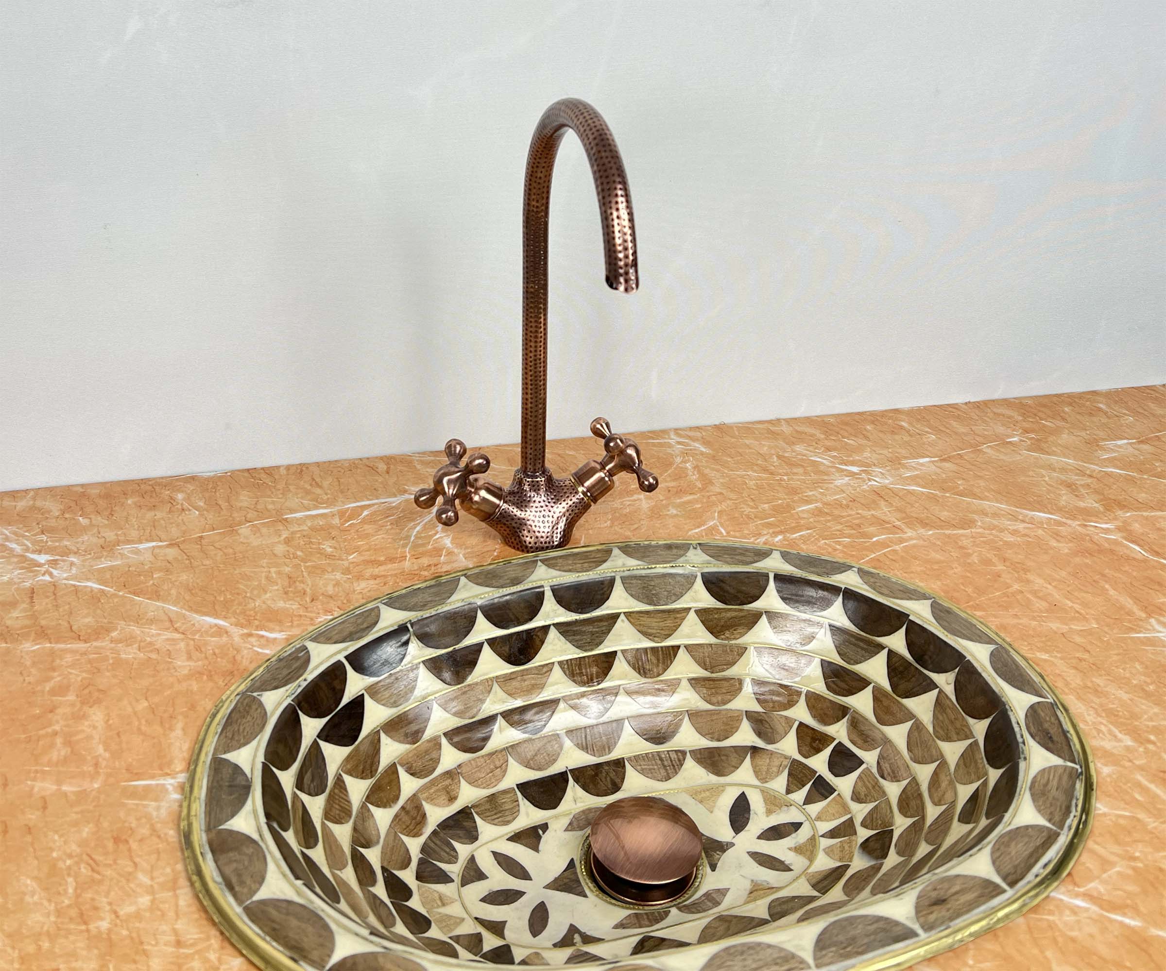 Copper Bathroom Faucet - Hammered Brass faucet with Copper Finish