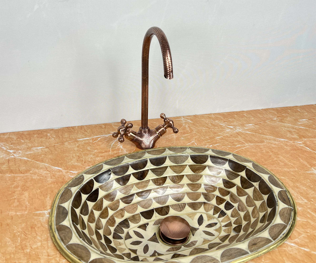 Copper Bathroom Faucet - Hammered Brass faucet with Copper Finish