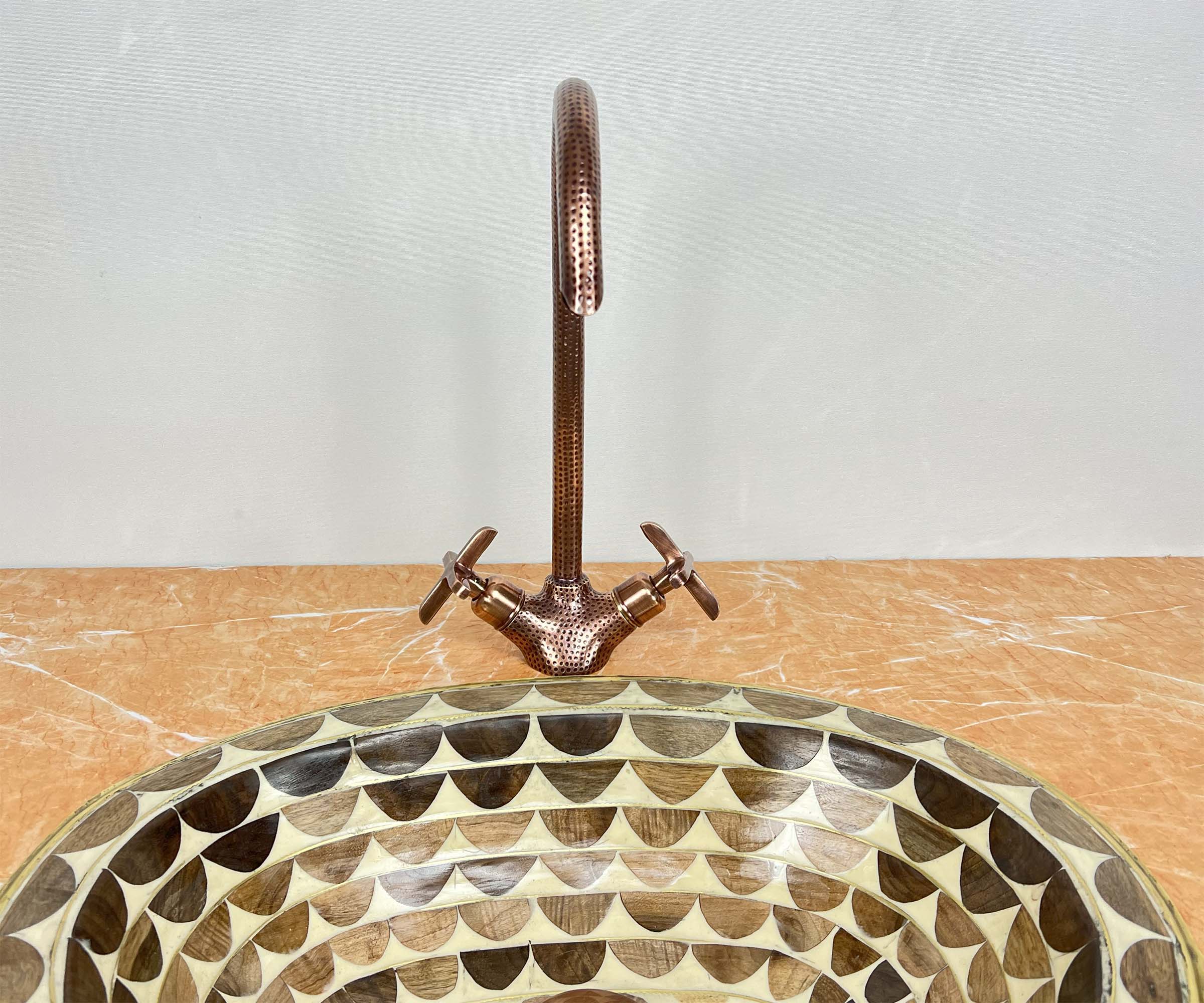 Copper Bathroom Faucet - Hammered Brass faucet with Copper Finish