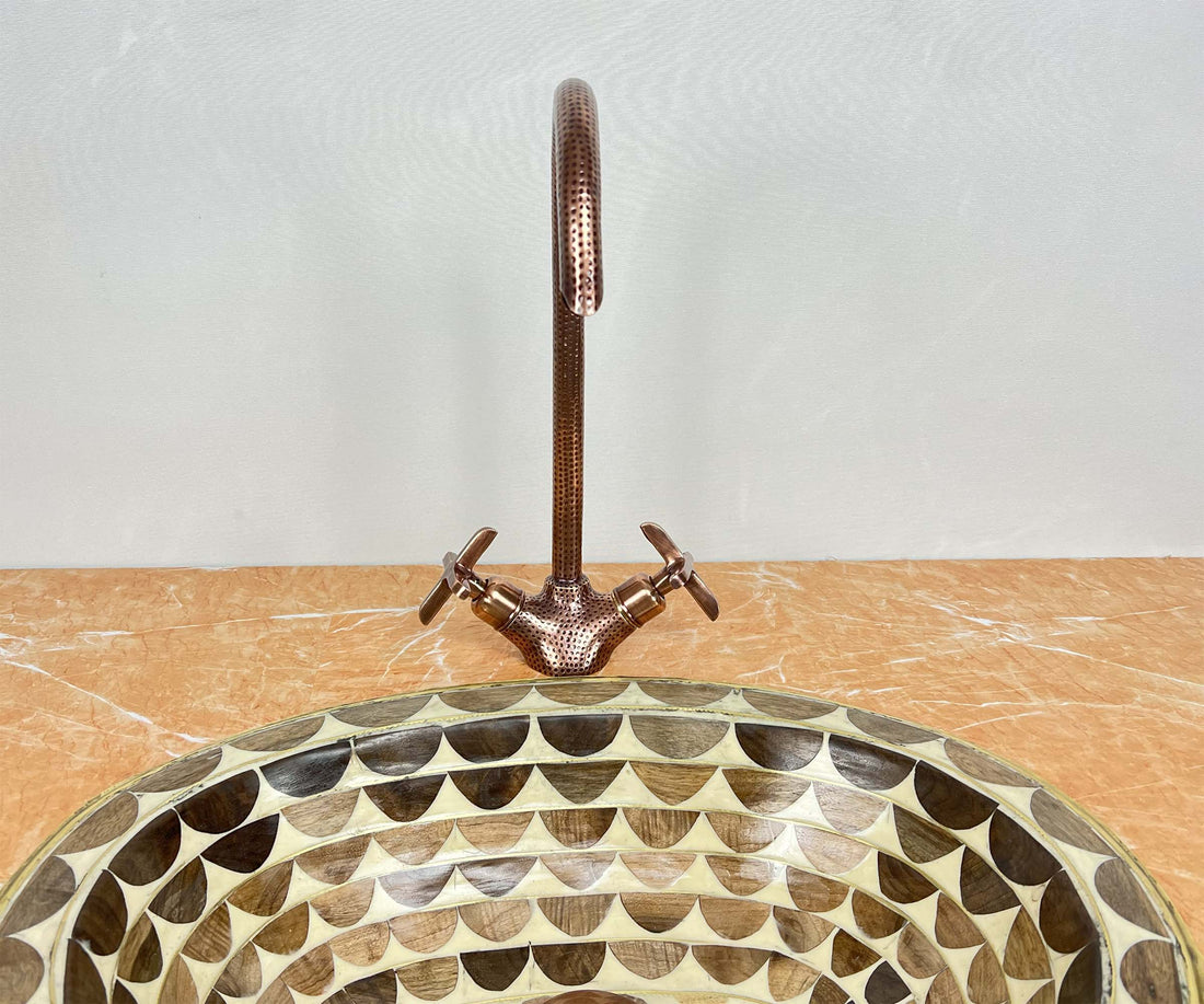 Copper Bathroom Faucet - Hammered Brass faucet with Copper Finish