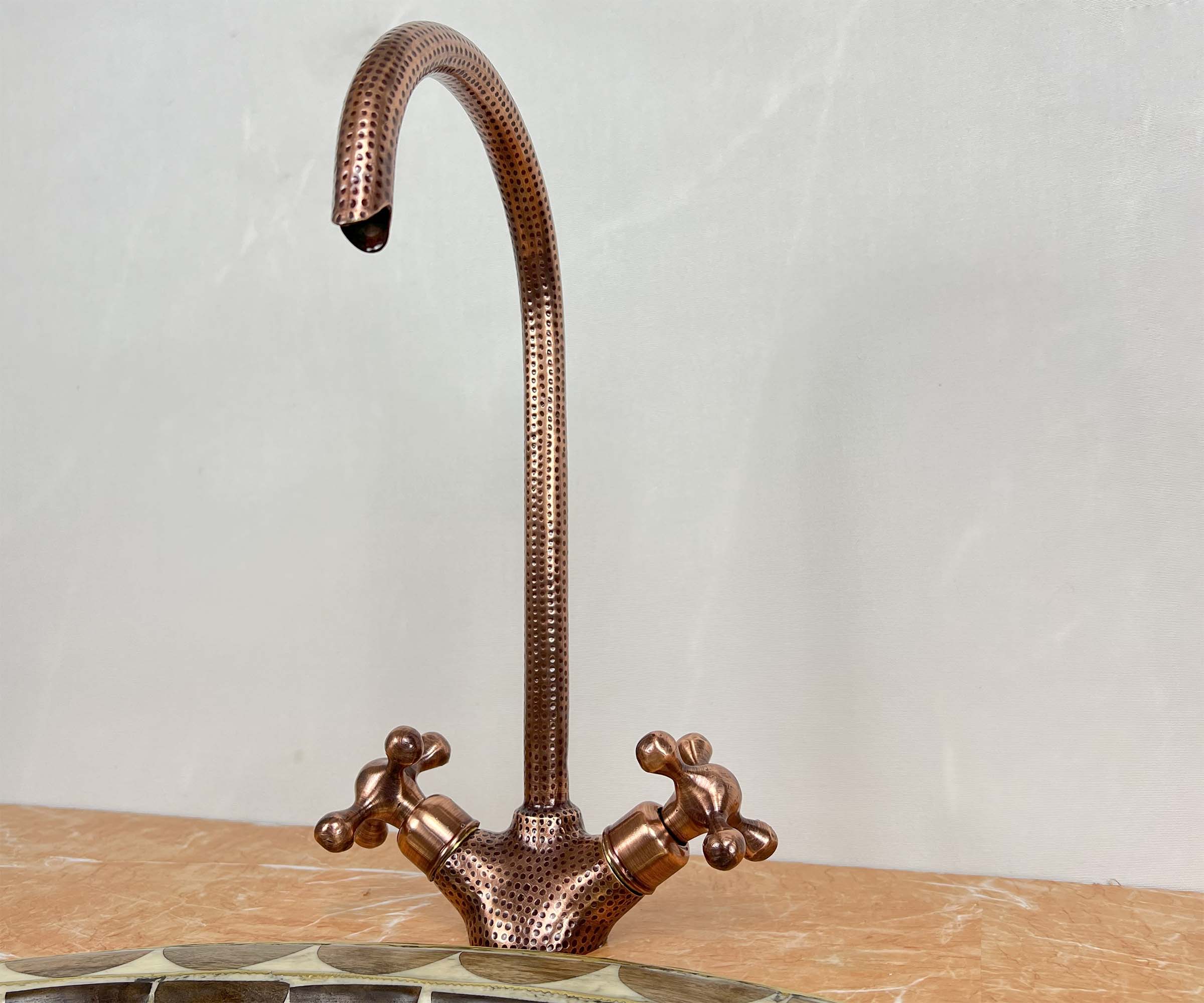Copper Bathroom Faucet - Hammered Brass faucet with Copper Finish