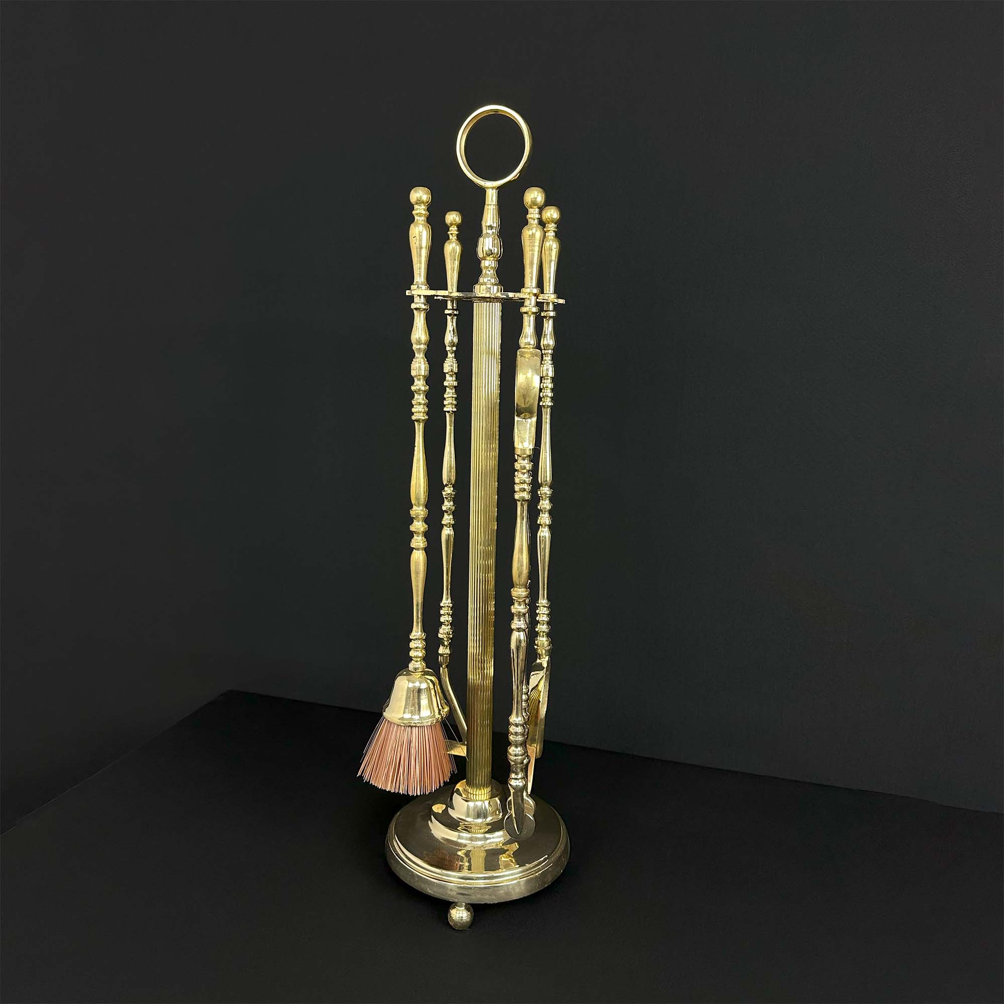 Brass Fireplace Tool Set