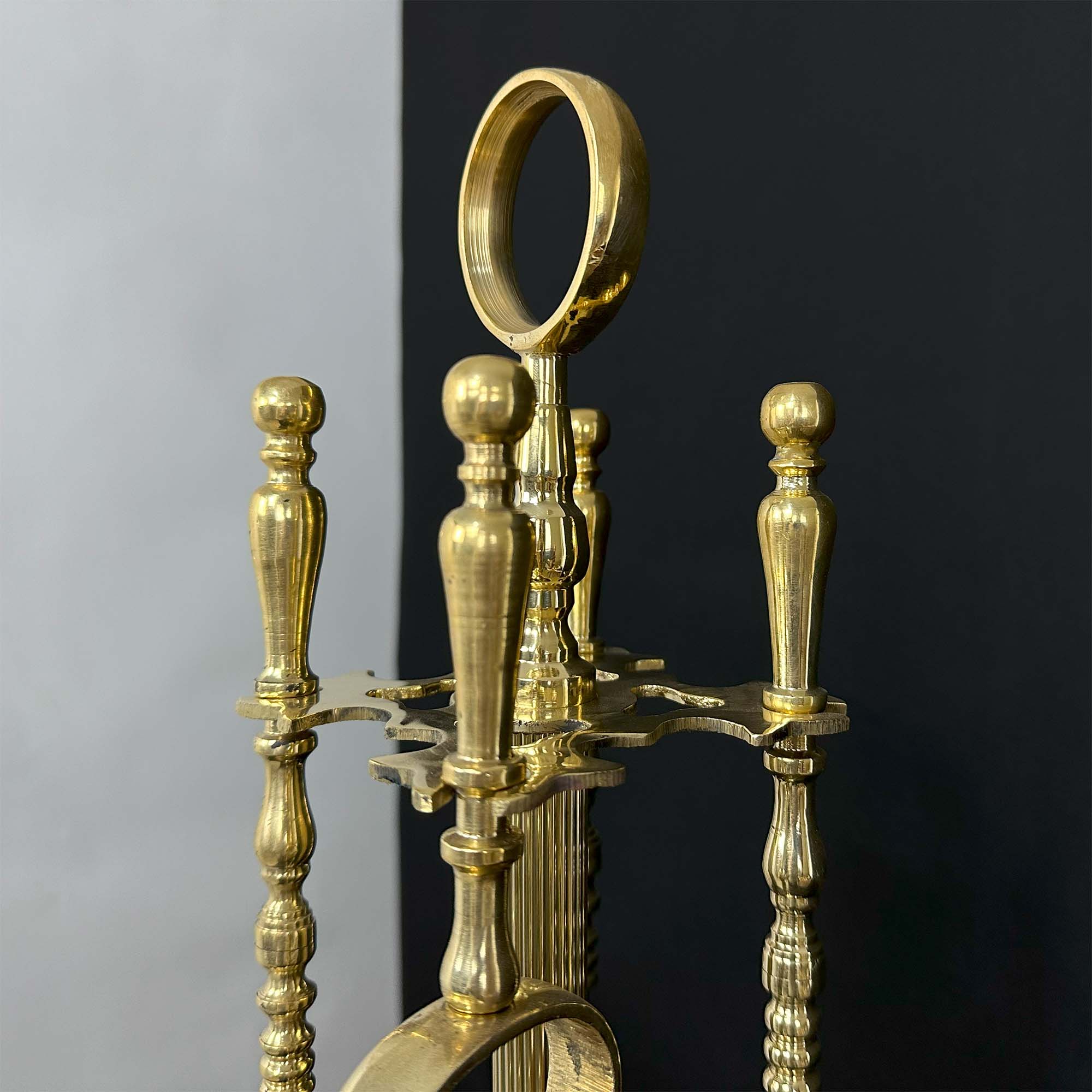 Handmade Brass Fireplace Tool Set