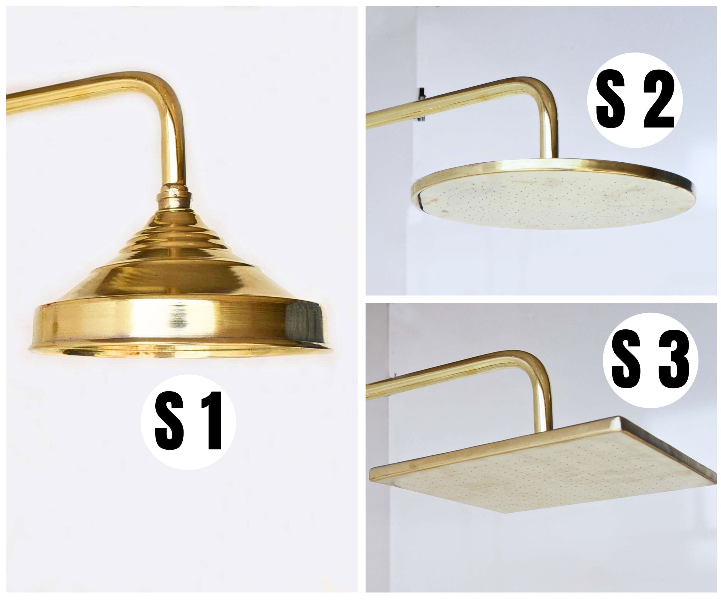 Moroccan Brass Shower Set – Exposed Pipe with Your Choice of Showerhead