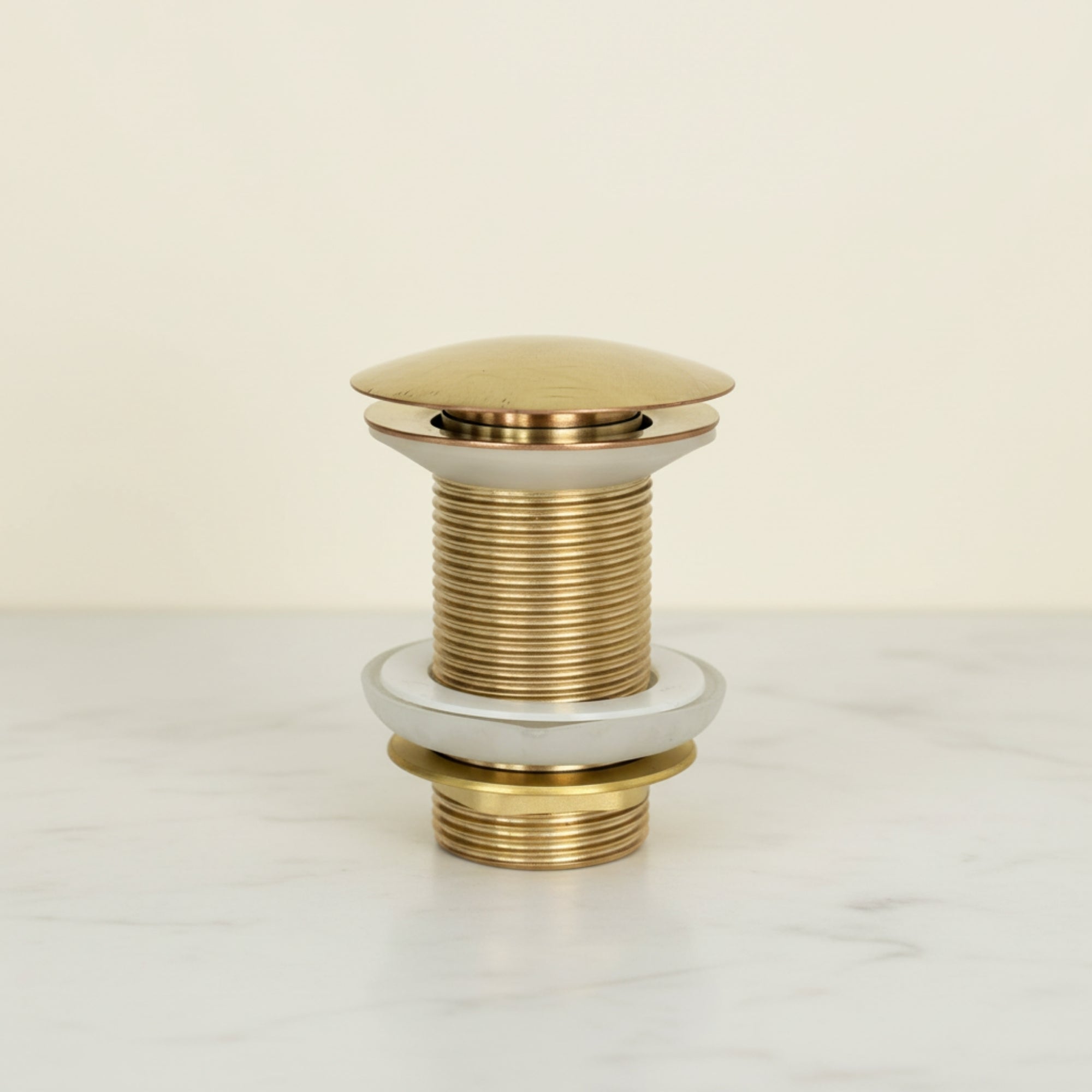 Solid Brass Pop-Up Sink Drain Stopper – Bathroom Vanity Drain Assembly, No Overflow, Universal Fit