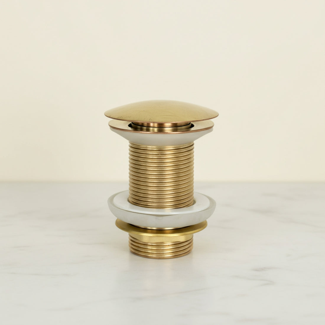 Solid Brass Pop-Up Sink Drain Stopper – Bathroom Vanity Drain Assembly, No Overflow, Universal Fit