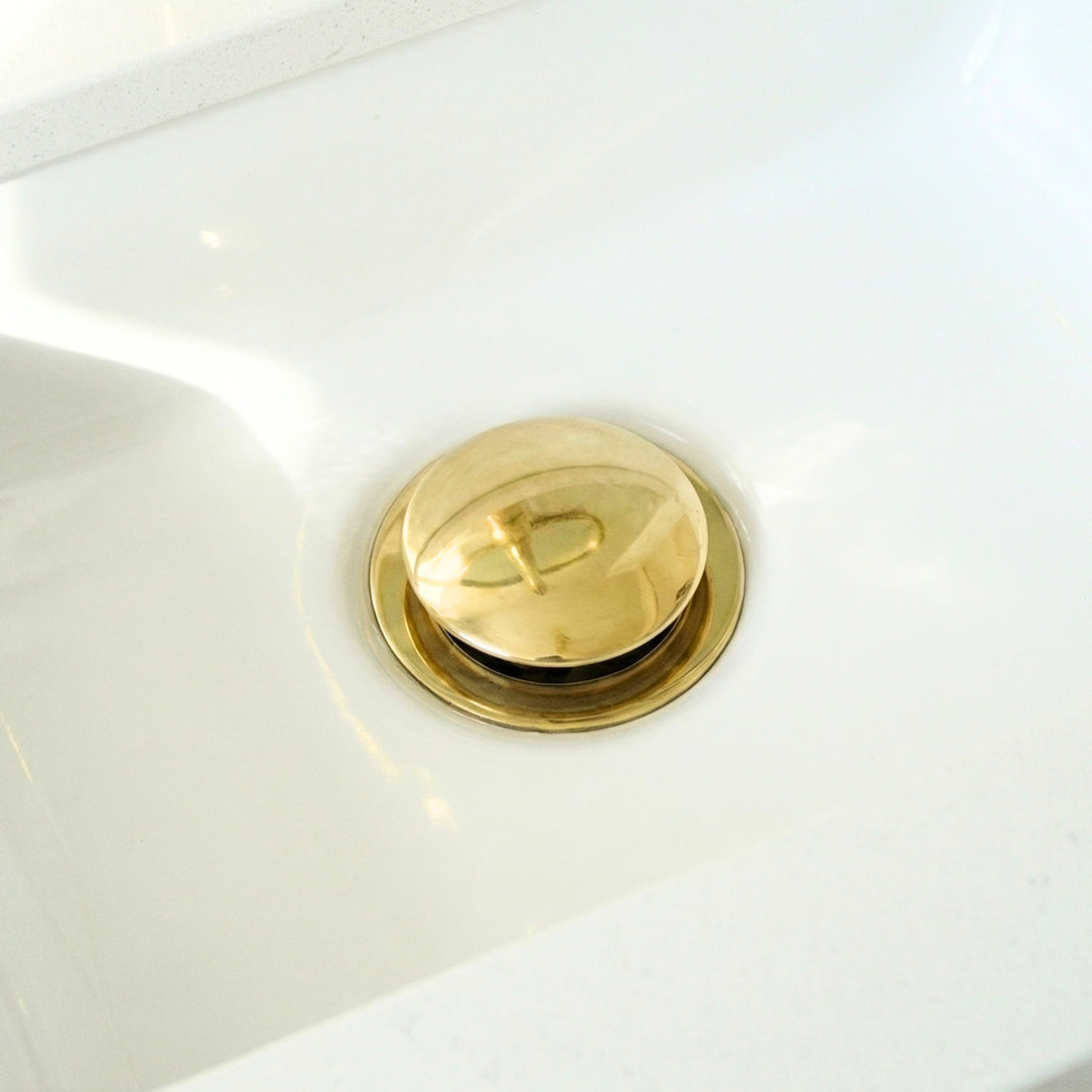 Solid Brass Pop-Up Sink Drain Stopper – Bathroom Vanity Drain Assembly, No Overflow, Universal Fit