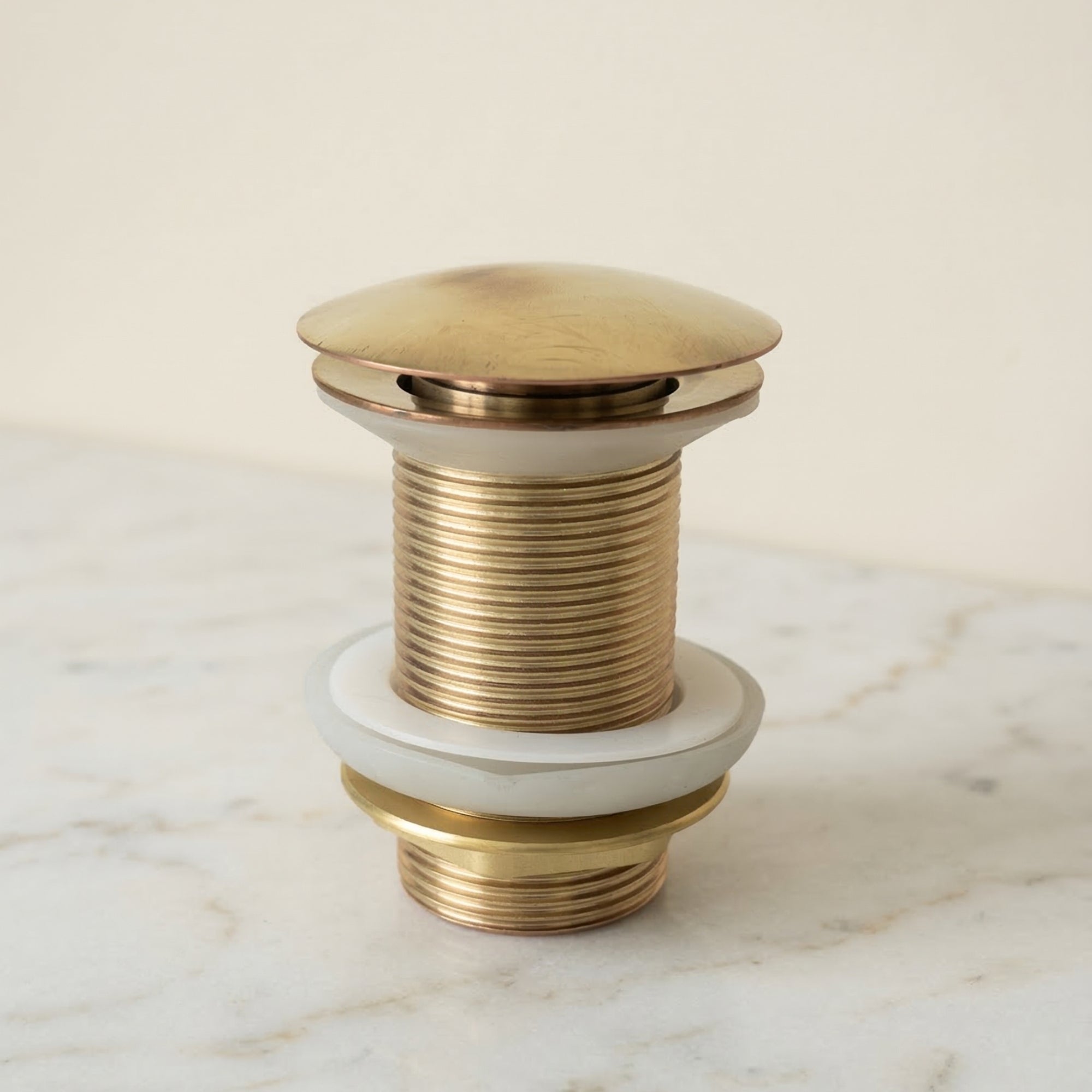Solid Brass Pop-Up Sink Drain Stopper – Bathroom Vanity Drain Assembly, No Overflow, Universal Fit