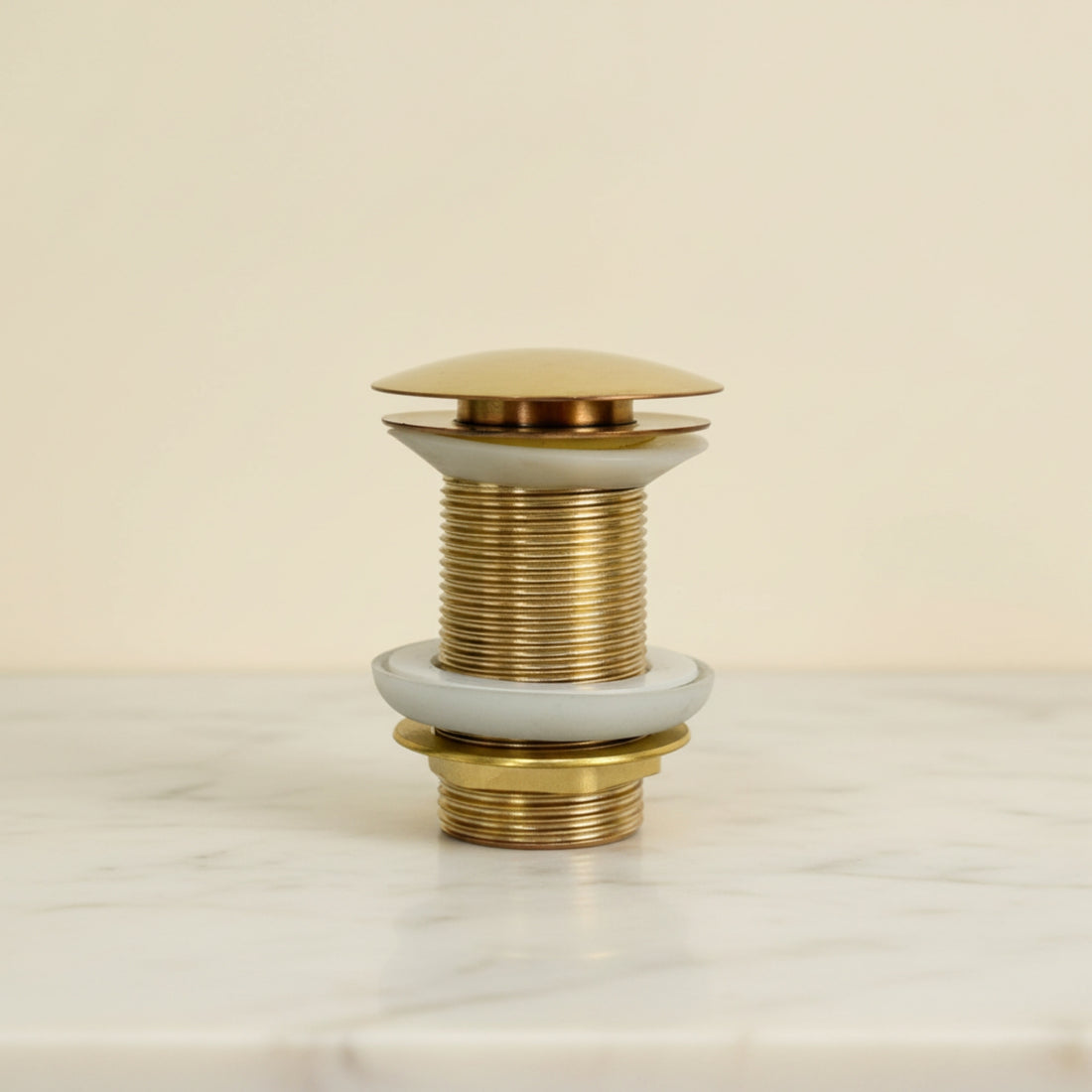 Solid Brass Pop-Up Sink Drain Stopper – Bathroom Vanity Drain Assembly, No Overflow, Universal Fit