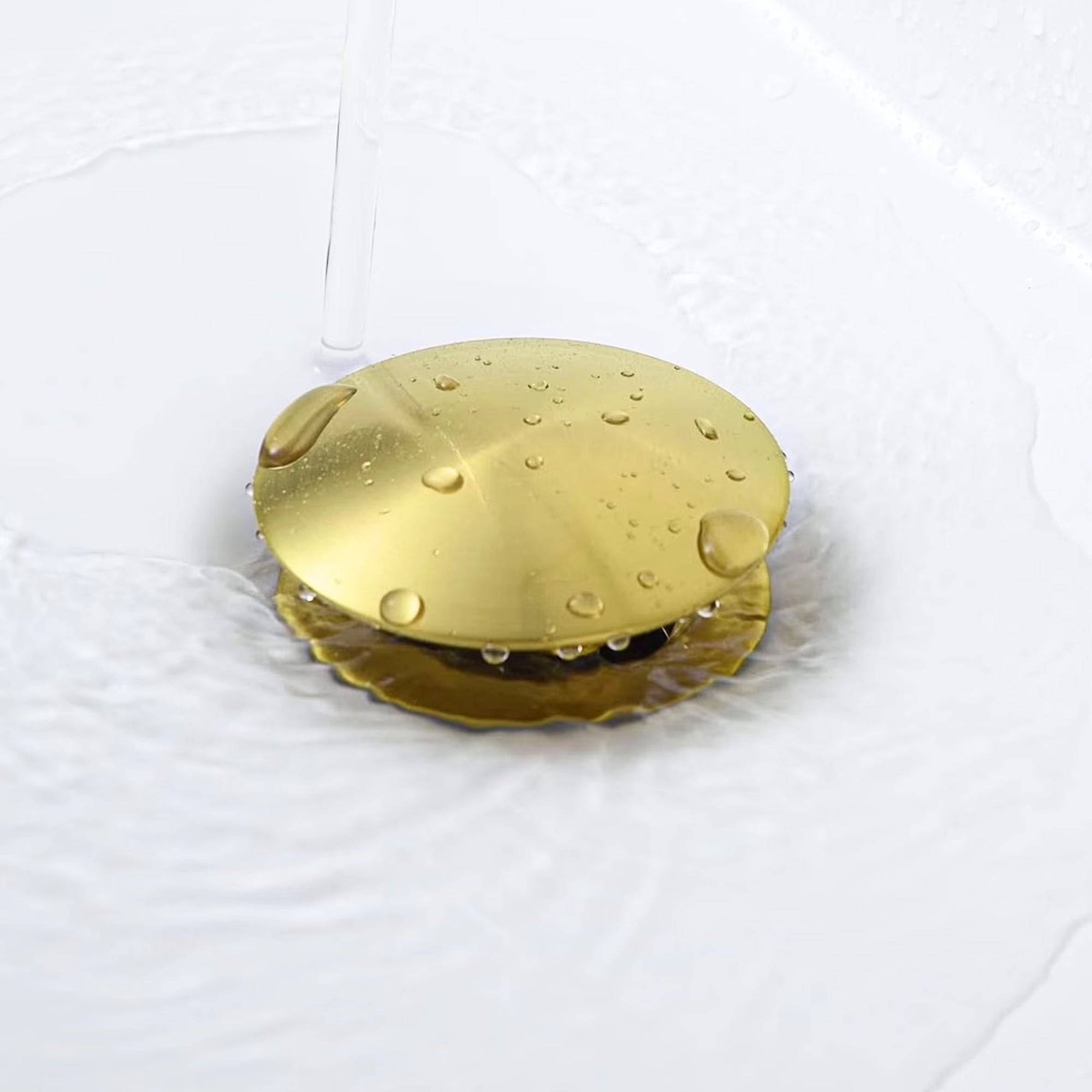 Solid Brass Pop-Up Sink Drain Stopper – Bathroom Vanity Drain Assembly, No Overflow, Universal Fit