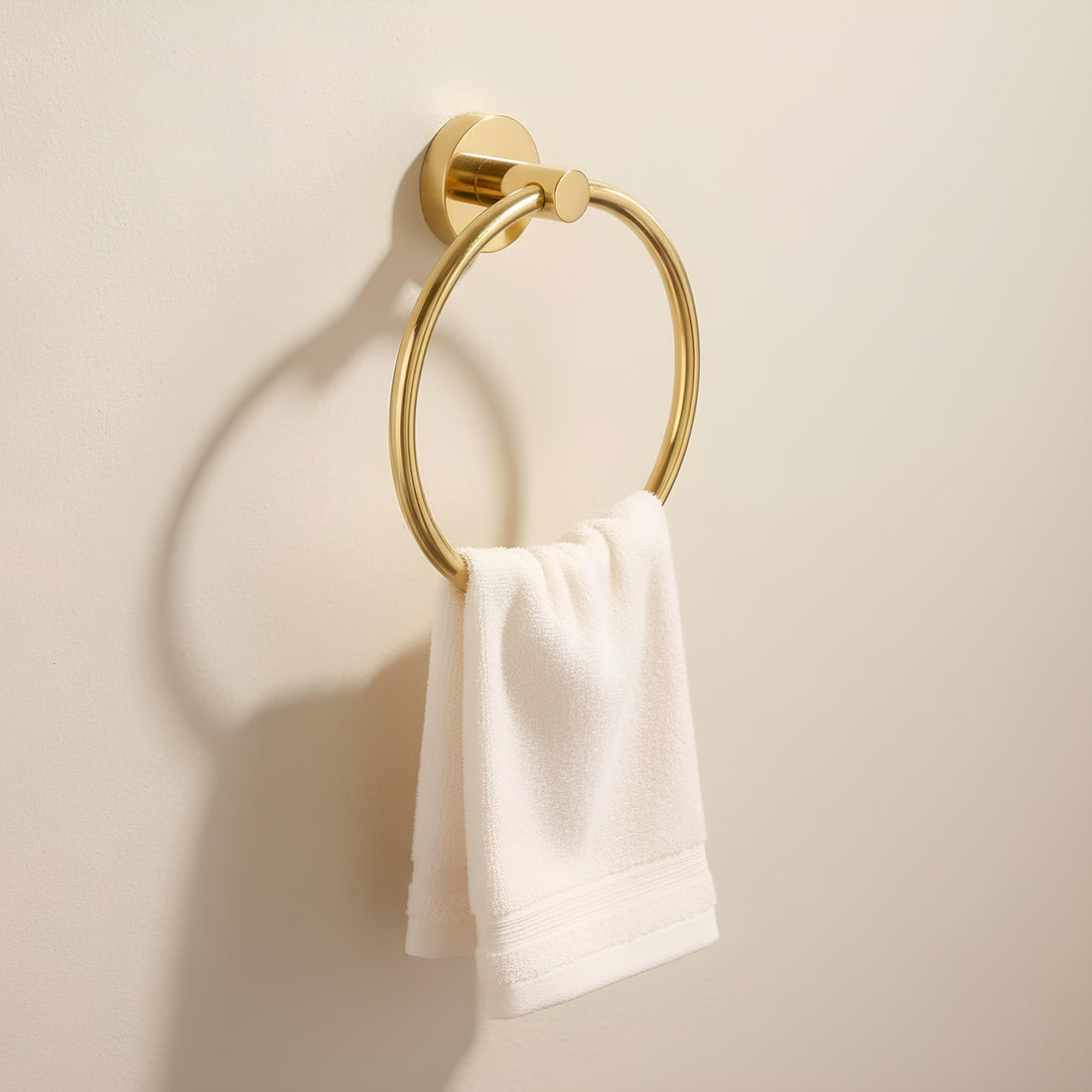 Solid Brass Swivel Towel Ring – Wall Mounted Bathroom Hand Towel Holder, 180° Rotating Design