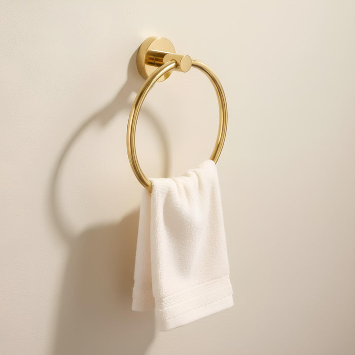 Solid Brass Swivel Towel Ring – Wall Mounted Bathroom Hand Towel Holder, 180° Rotating Design