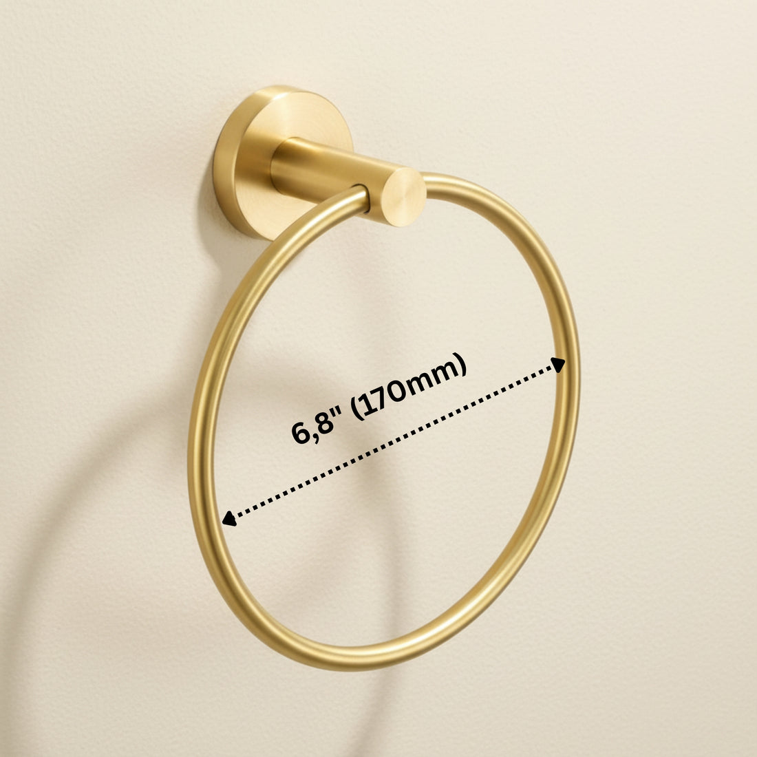 Solid Brass Swivel Towel Ring – Wall Mounted Bathroom Hand Towel Holder, 180° Rotating Design