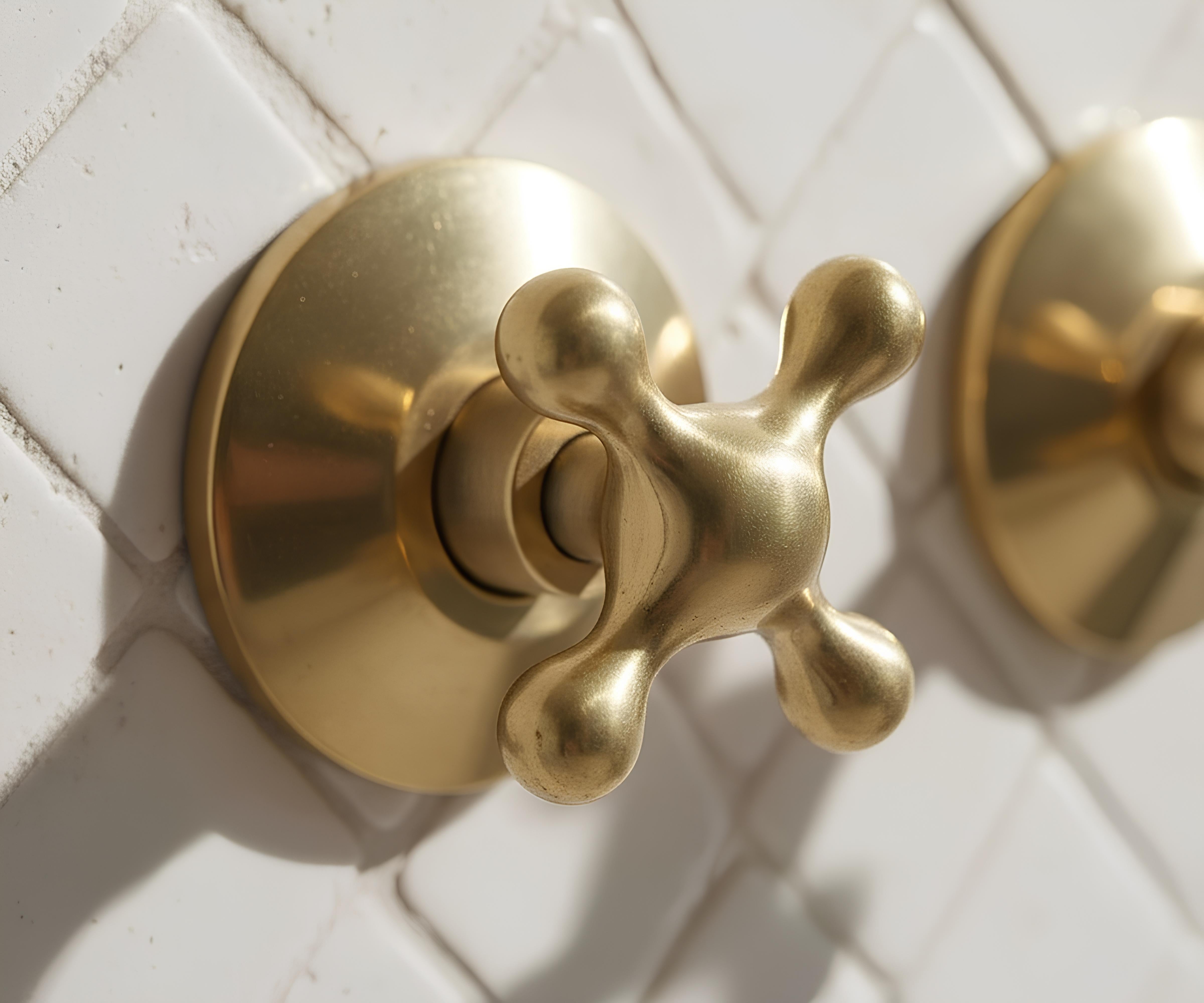 Solid Brass Wall Mount Bathroom Faucet – 8" Spout Vessel Sink Tap, Unlacquered Brass