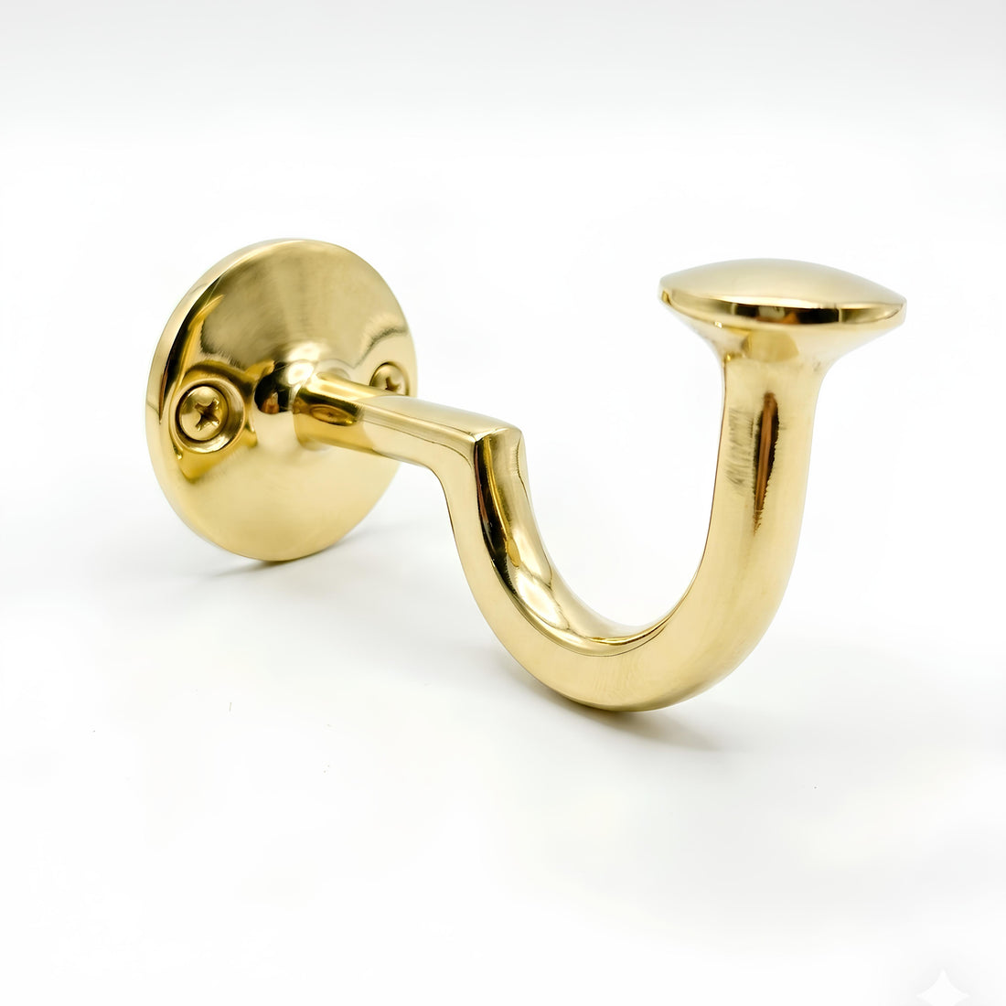 Brass Wall Hooks Set of 2 J Shaped Coat & Robe Hooks